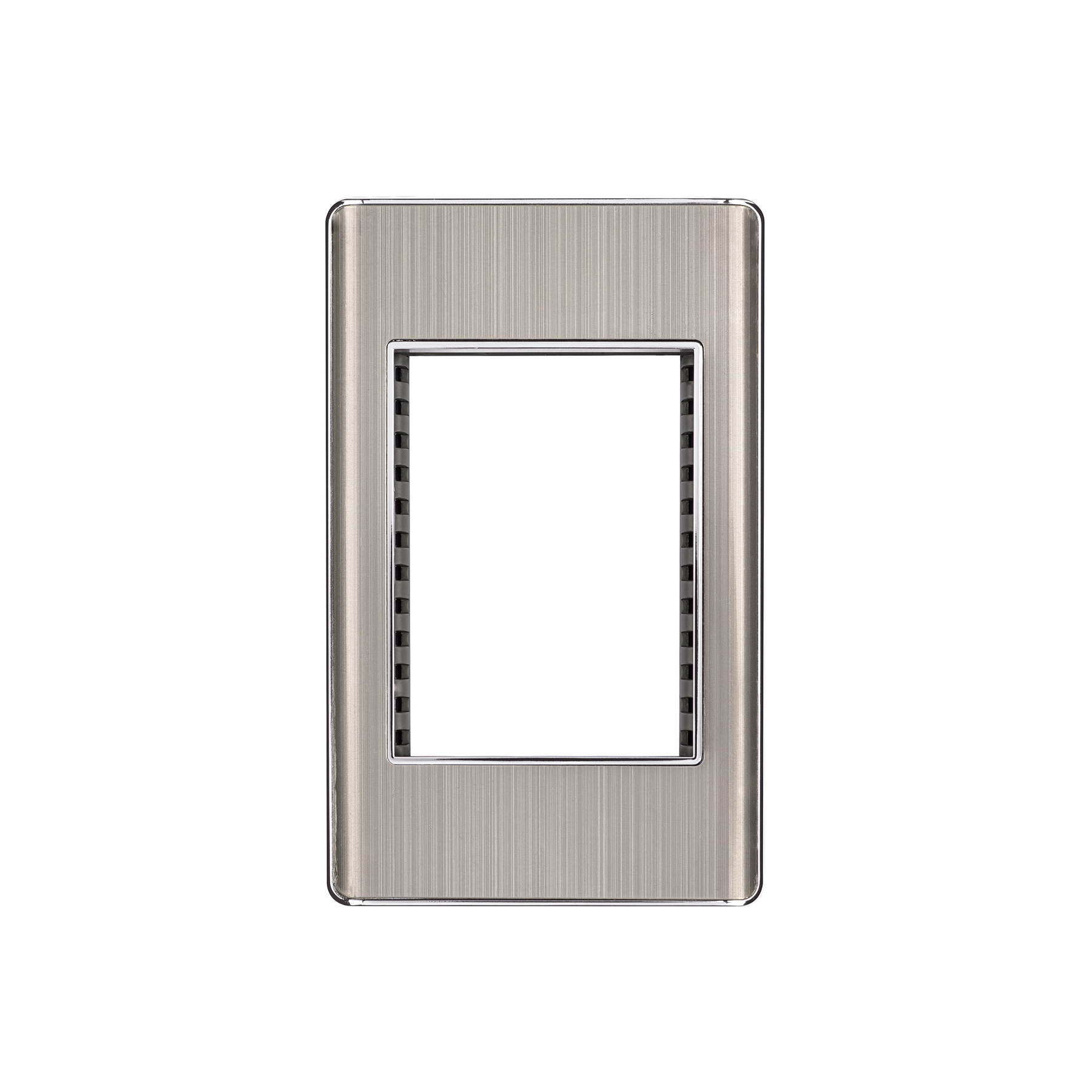 Placa de acero inox con 1 ventana 3 módulos, línea Lisboa