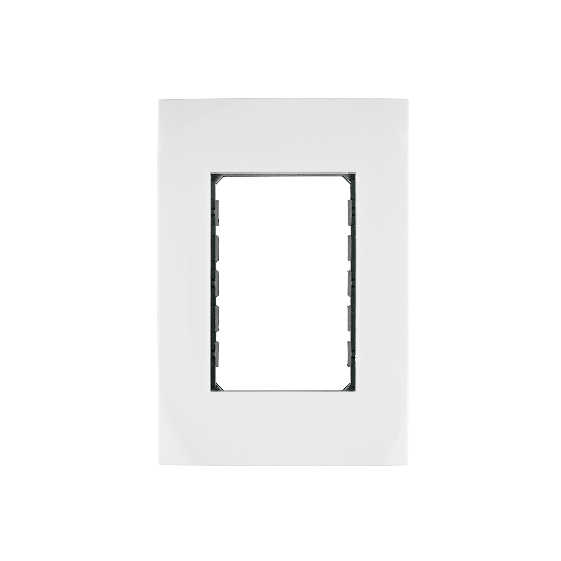 Placa 3 módulos de ABS, línea Oslo, color blanco, Volteck