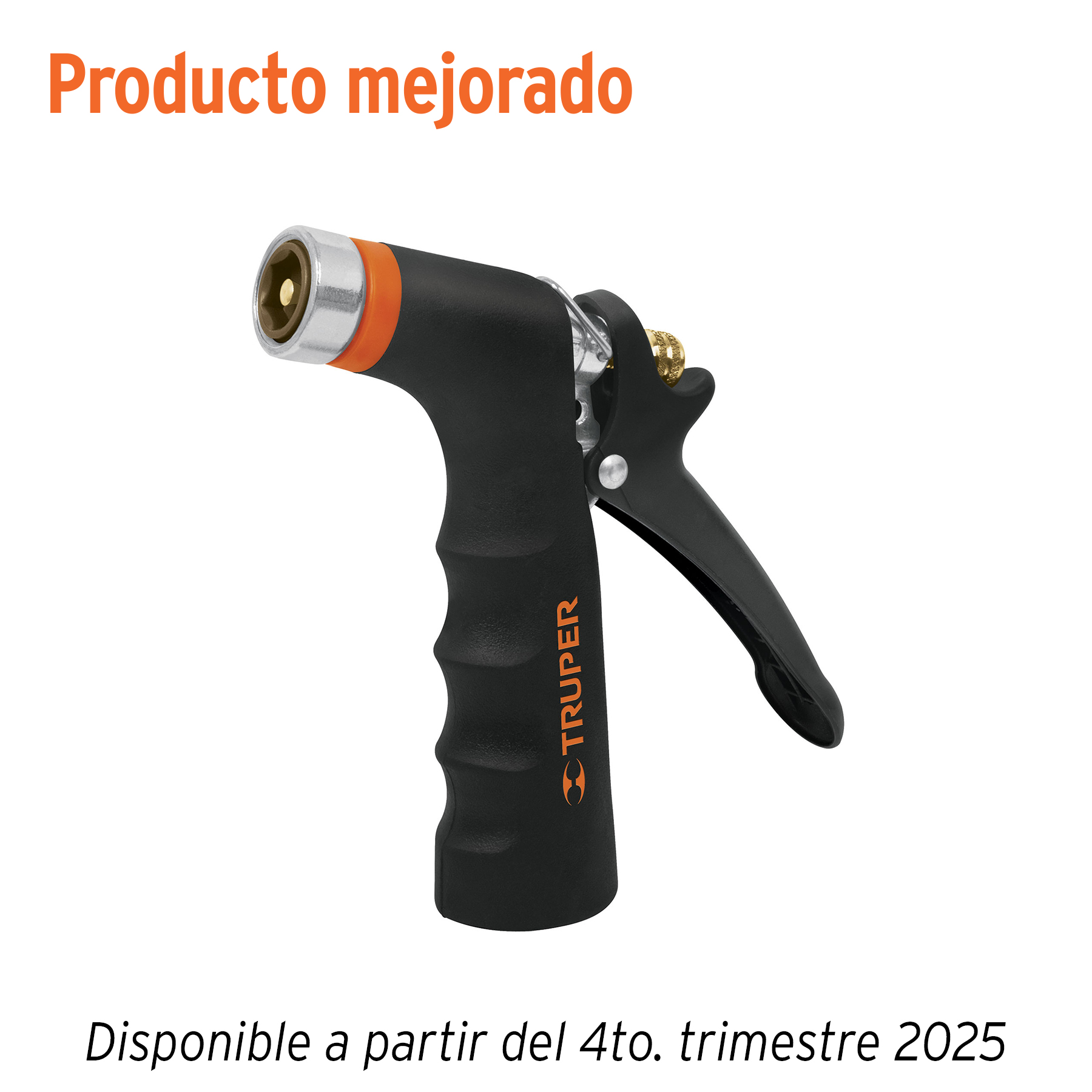 Pistola para riego de 2 funciones metálica con recubrimiento