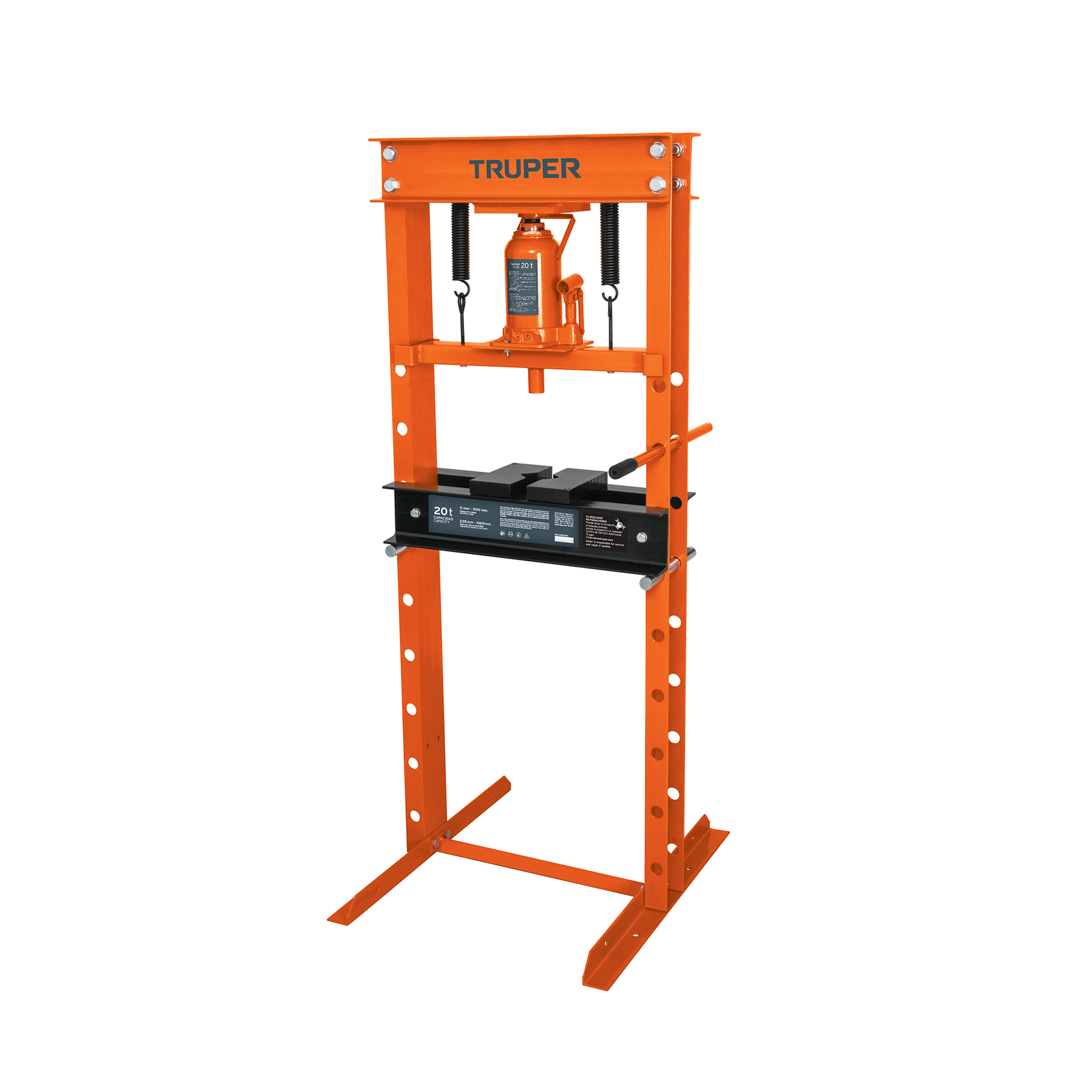 Prensa hidráulica tipo 'H' de 20 ton, con gato de botella