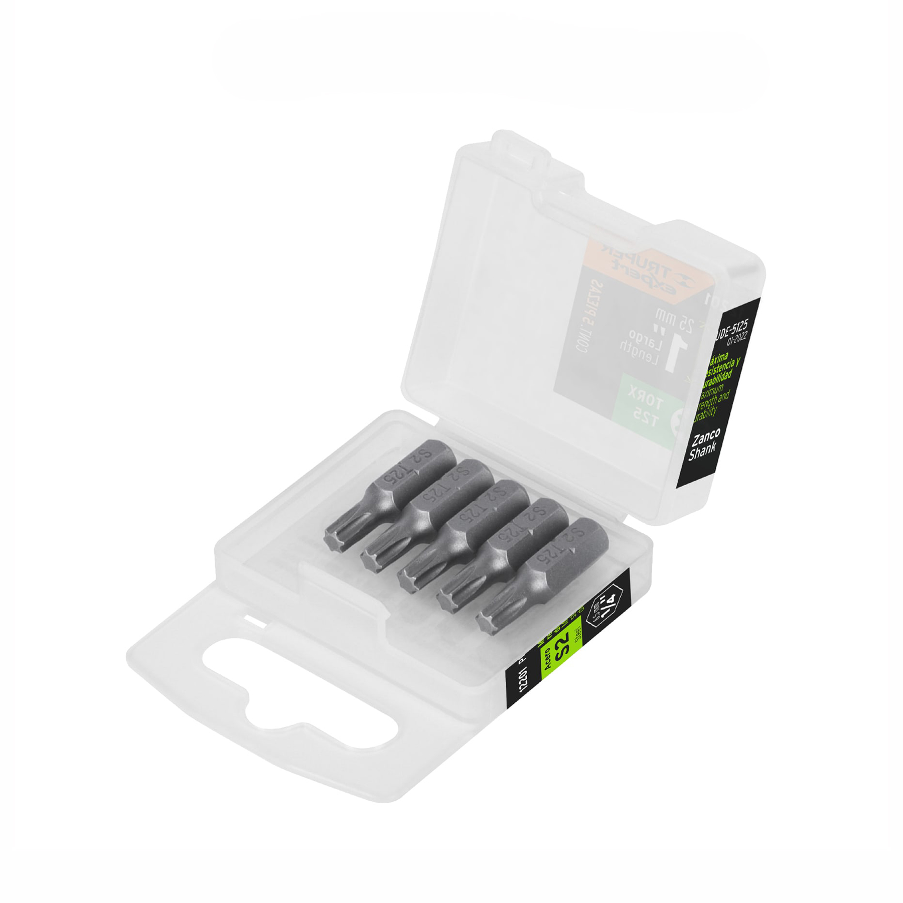 Estuche con 5 puntas torx T25 largo 1', Truper Expert