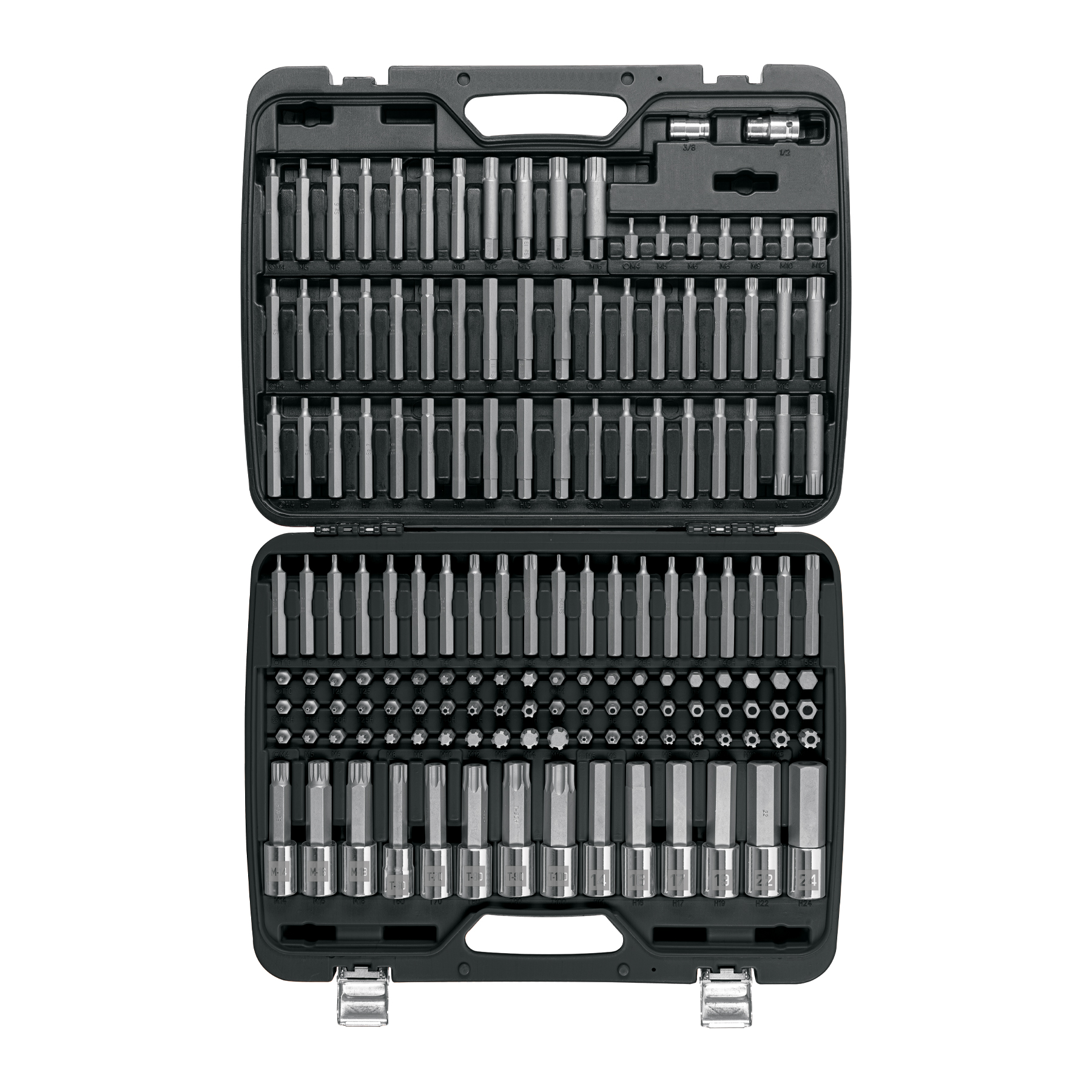 Jgo profesional de puntas y dados con punta p/mécanica 150pz