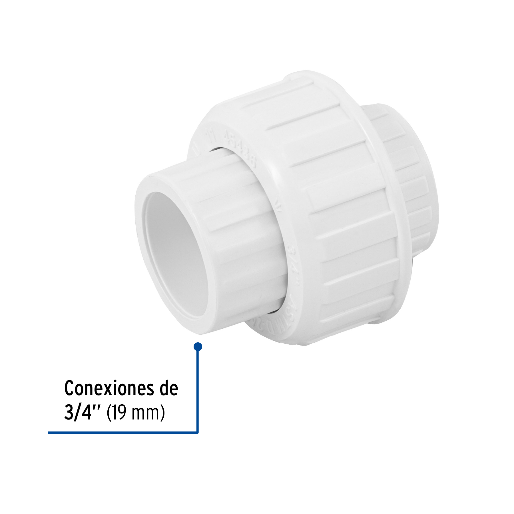 Tuerca unión lisa de PVC 3/4', Foset - Imagen 2
