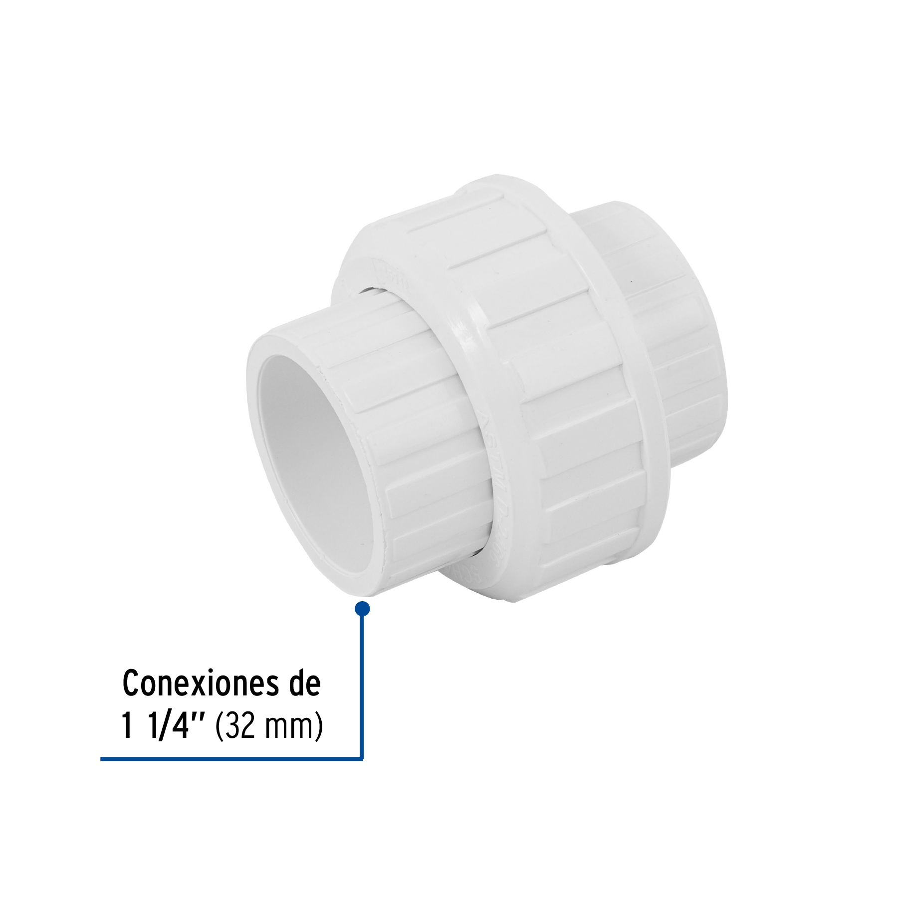 Tuerca unión lisa de PVC 1-1/4', Foset - Imagen 2
