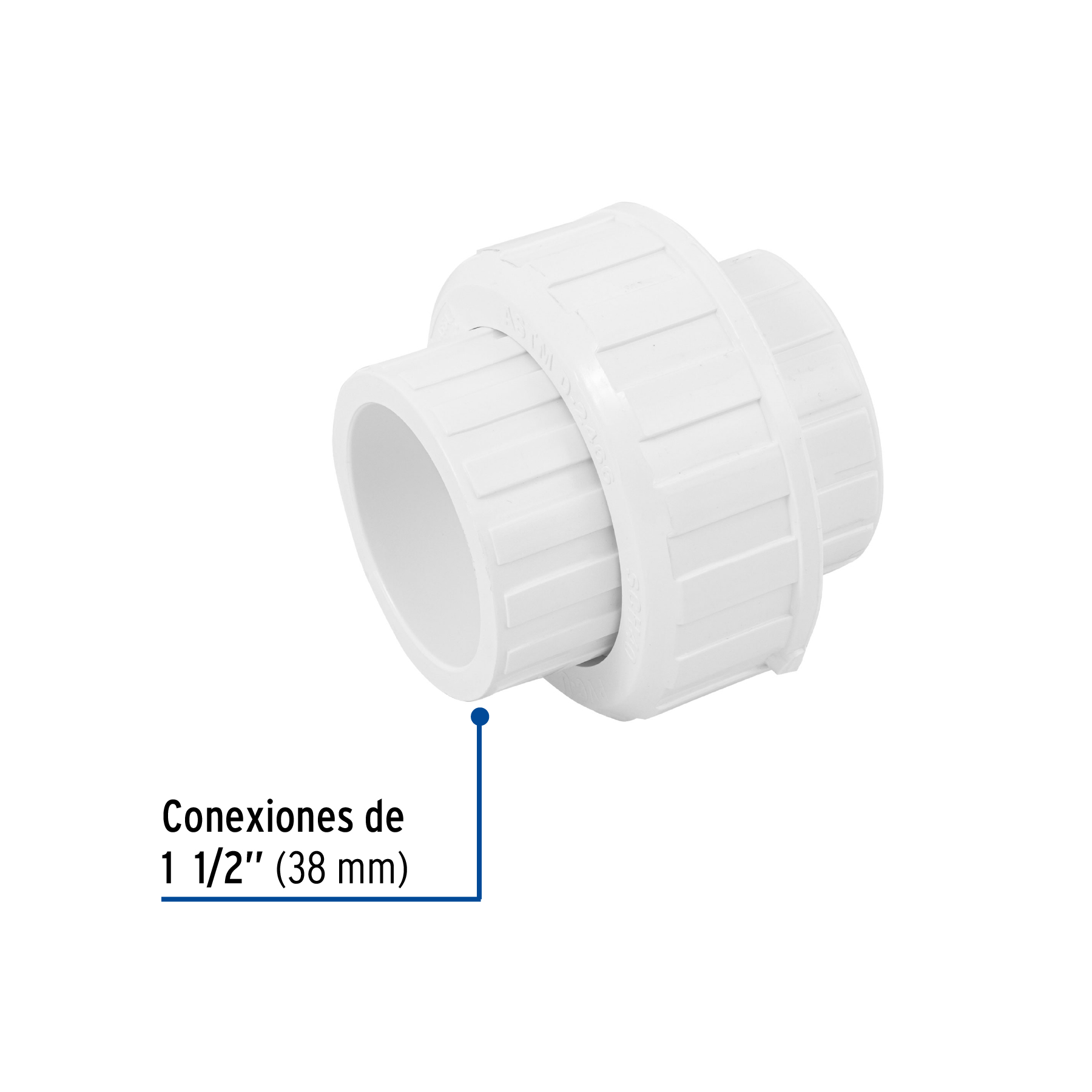 Tuerca unión lisa de PVC 1-1/2', Foset - Imagen 2