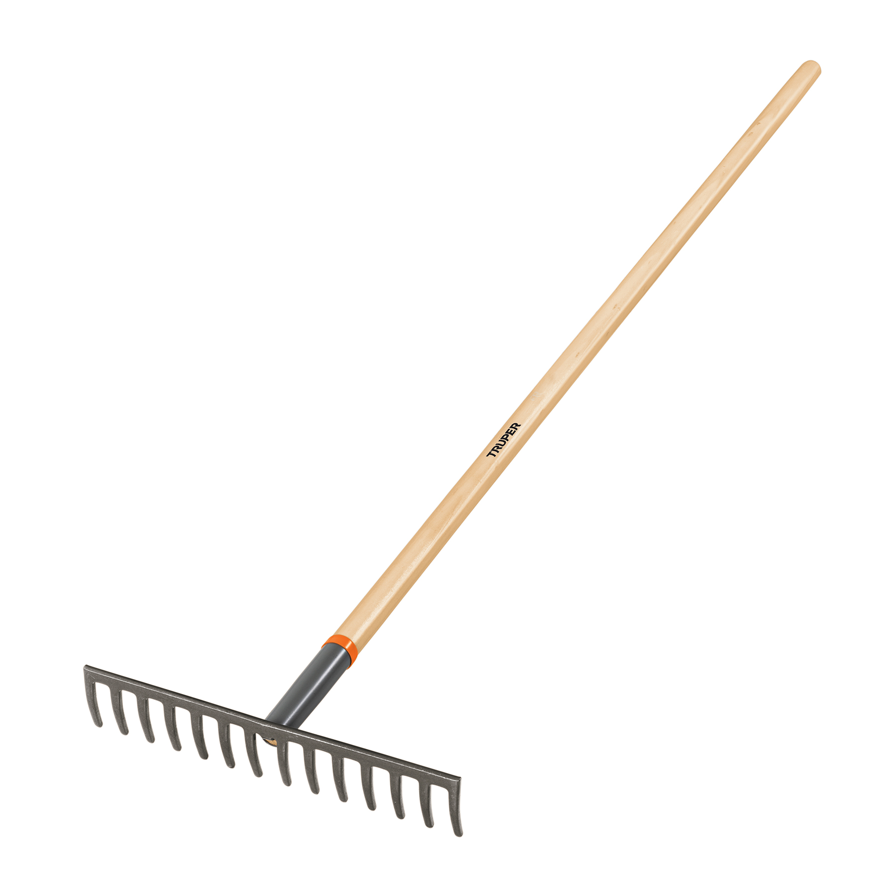 Rastrillo recto de 14 dientes, mango de 54', Truper