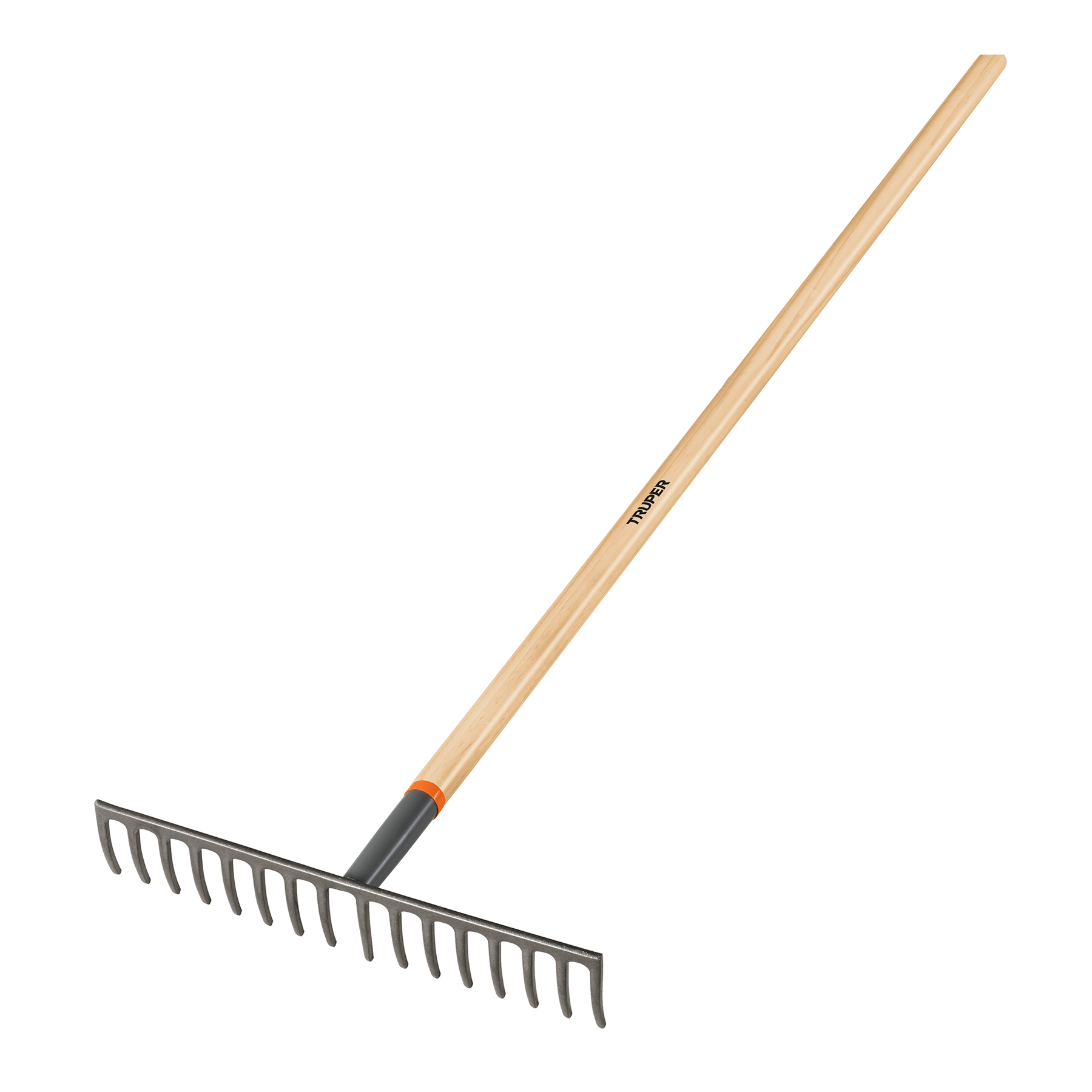 Rastrillo recto de 16 dientes, mango de 60', Truper