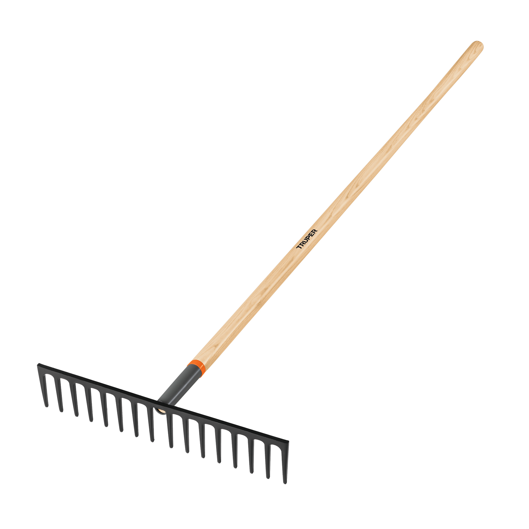 Rastrillo recto reforzado, 16 dientes, mango de 60', Truper