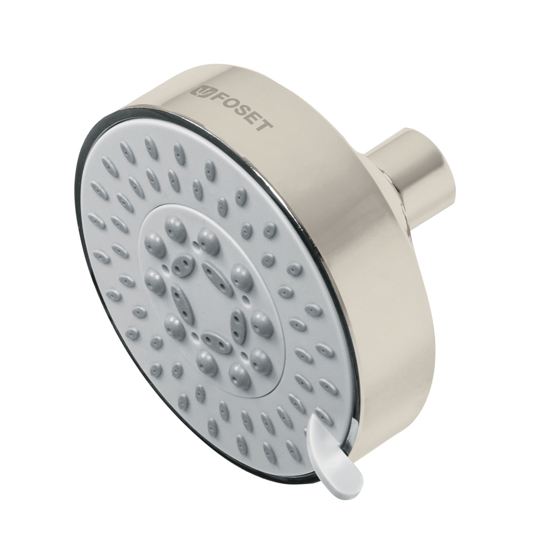 Regadera satín 4'con 5 funciones, sin brazo, Foset Element