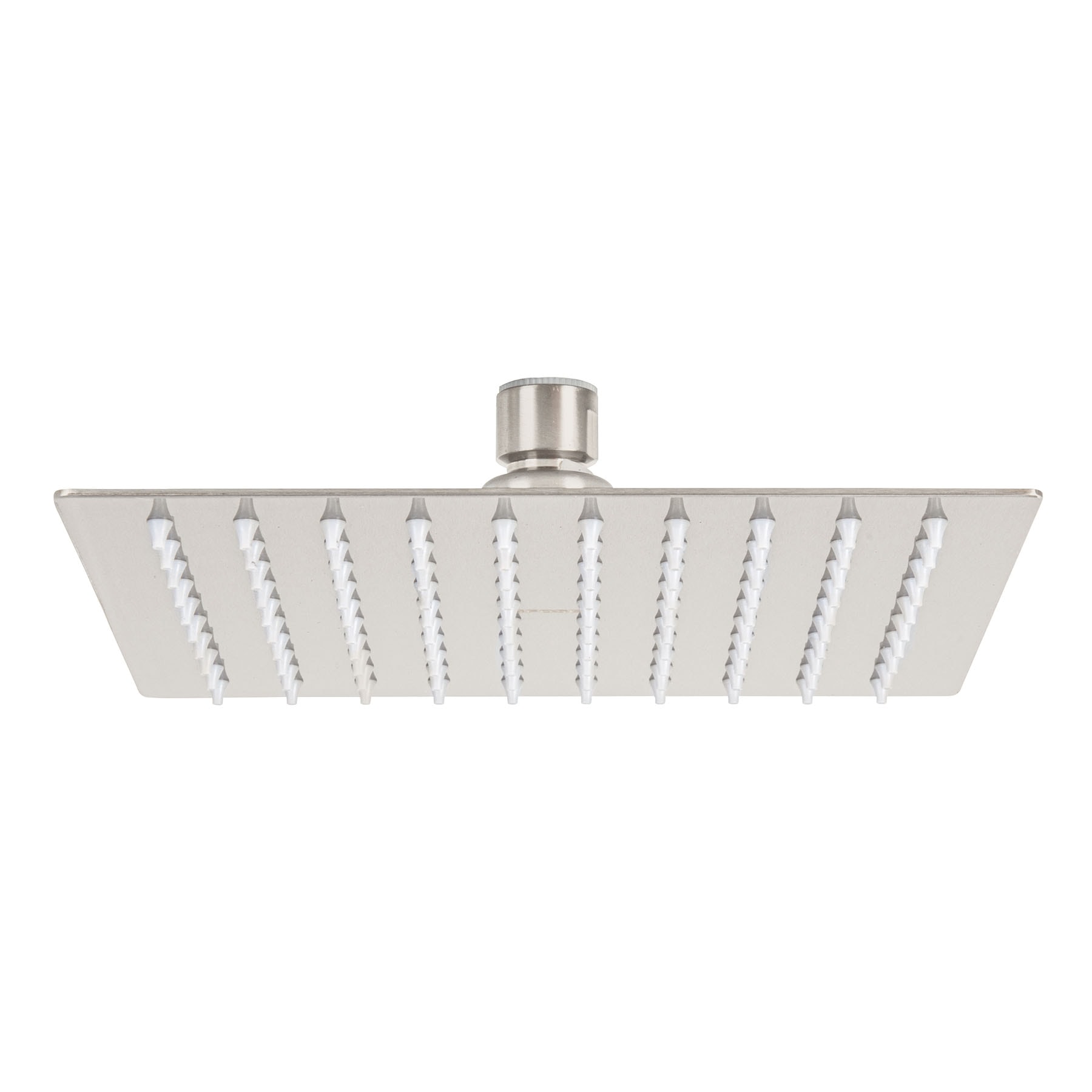 Regadera plato cuadrado 8' sin brazo, satín, FOSET RIVIERA