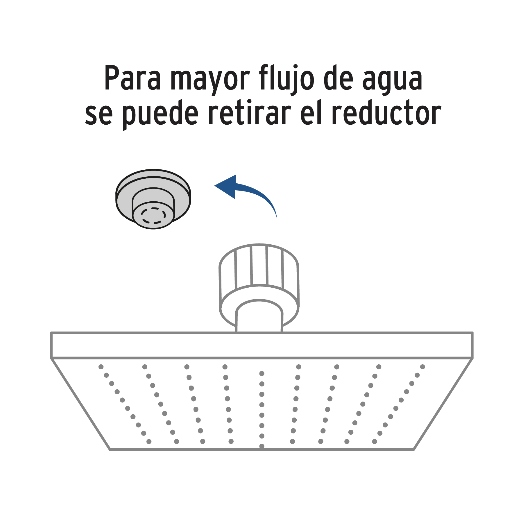 Regadera plato cuadrado 10' con brazo, satín, FOSET RIVIERA - Imagen 2