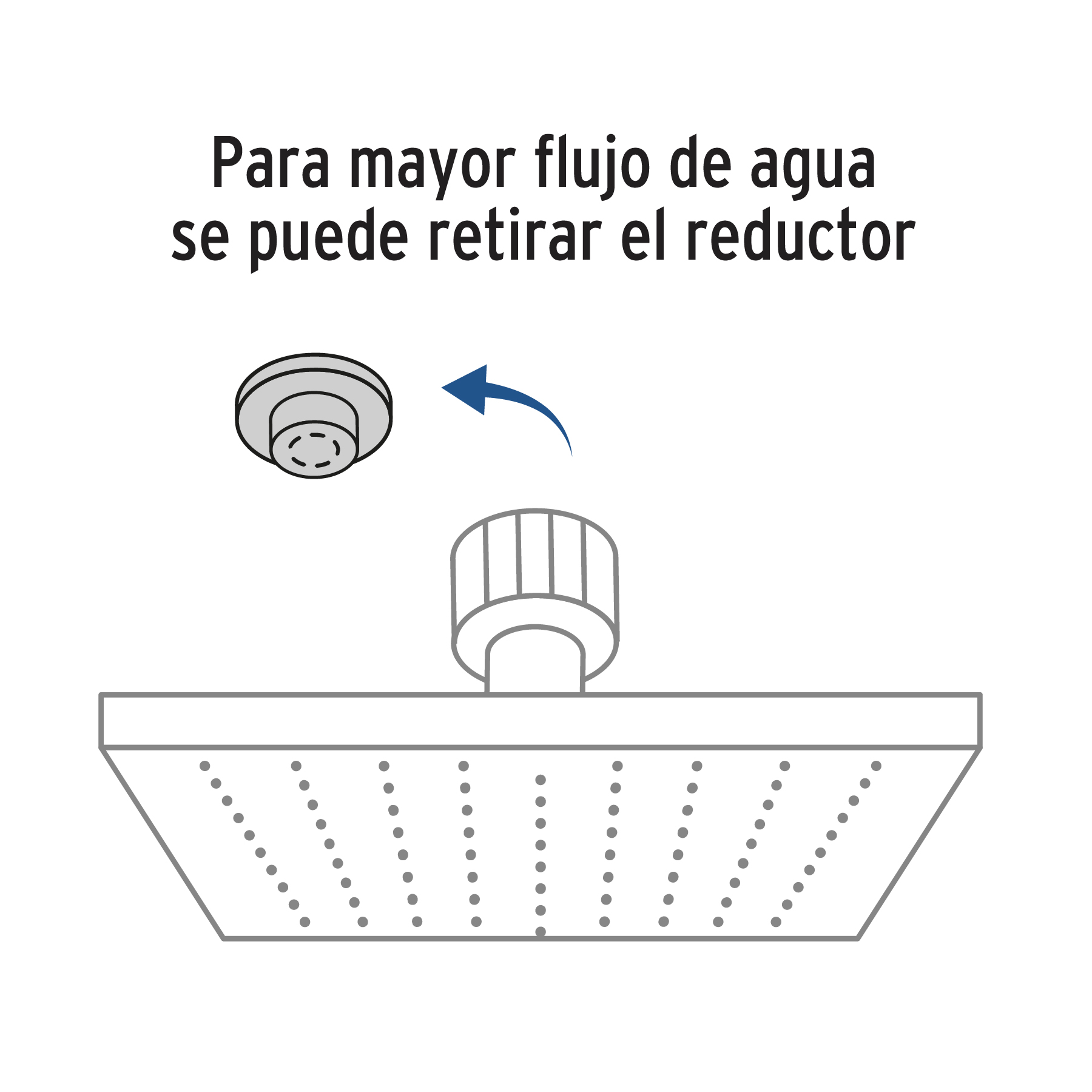 Regadera plato cuadrado 10' sin brazo, cromo, FOSET RIVIERA - Imagen 2