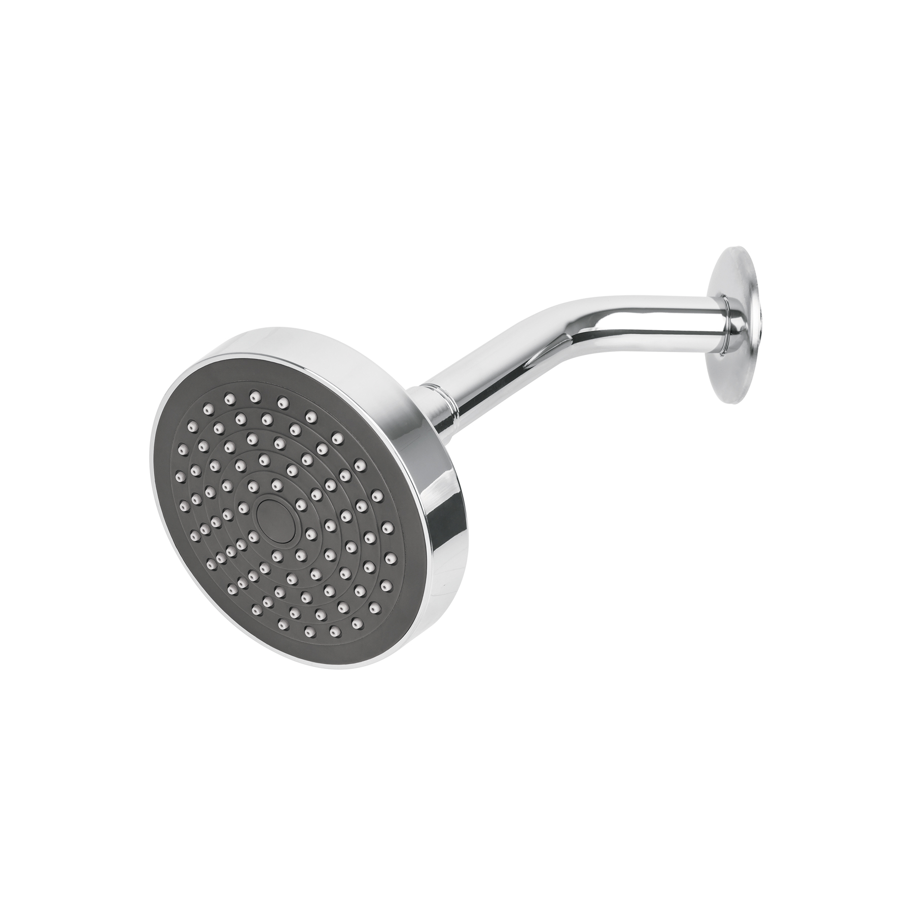 Regadera redonda 4-1/4' brazo y chapetón de acero, Basic