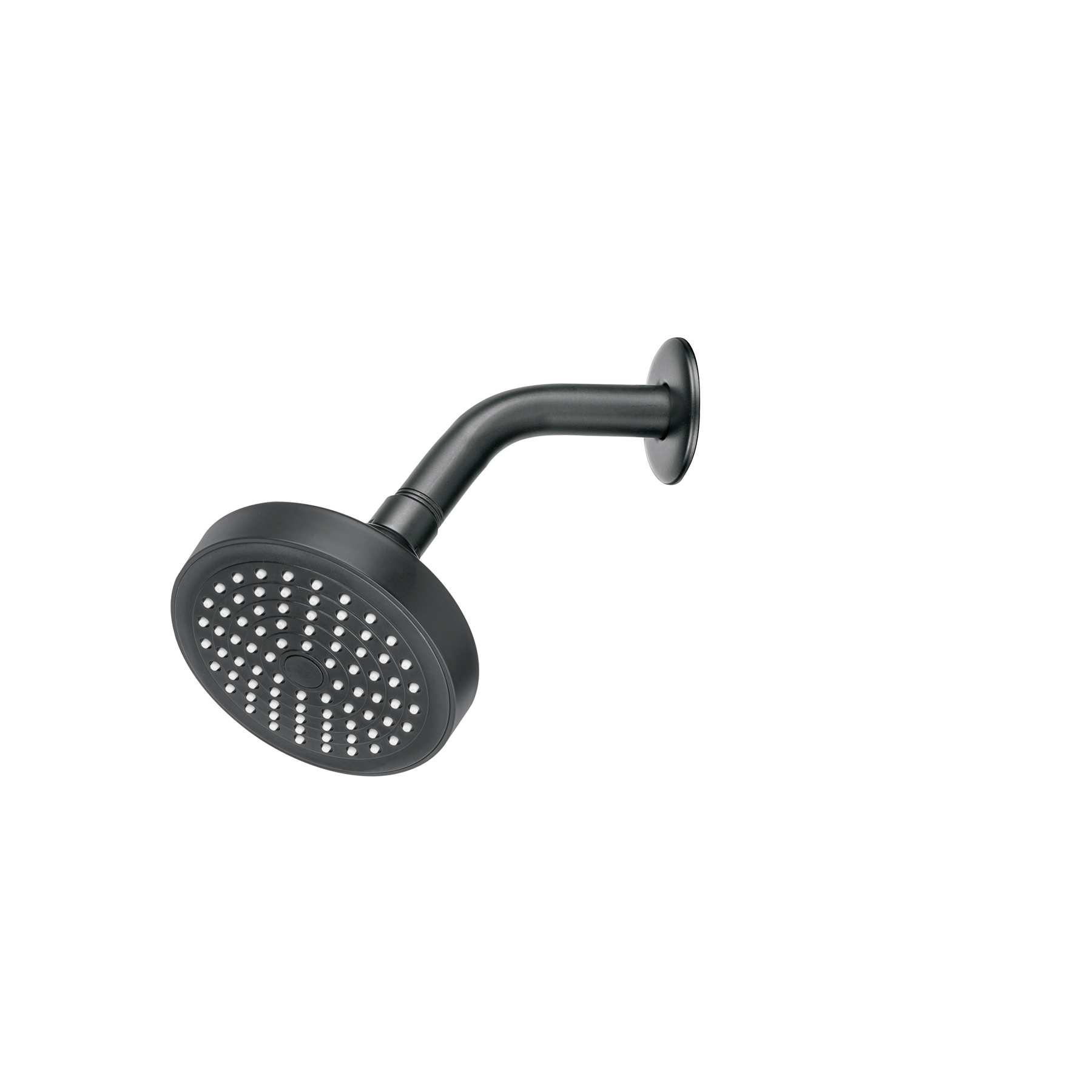 Regadera redonda 4-1/4' brazo y chapetón, negro, Basic