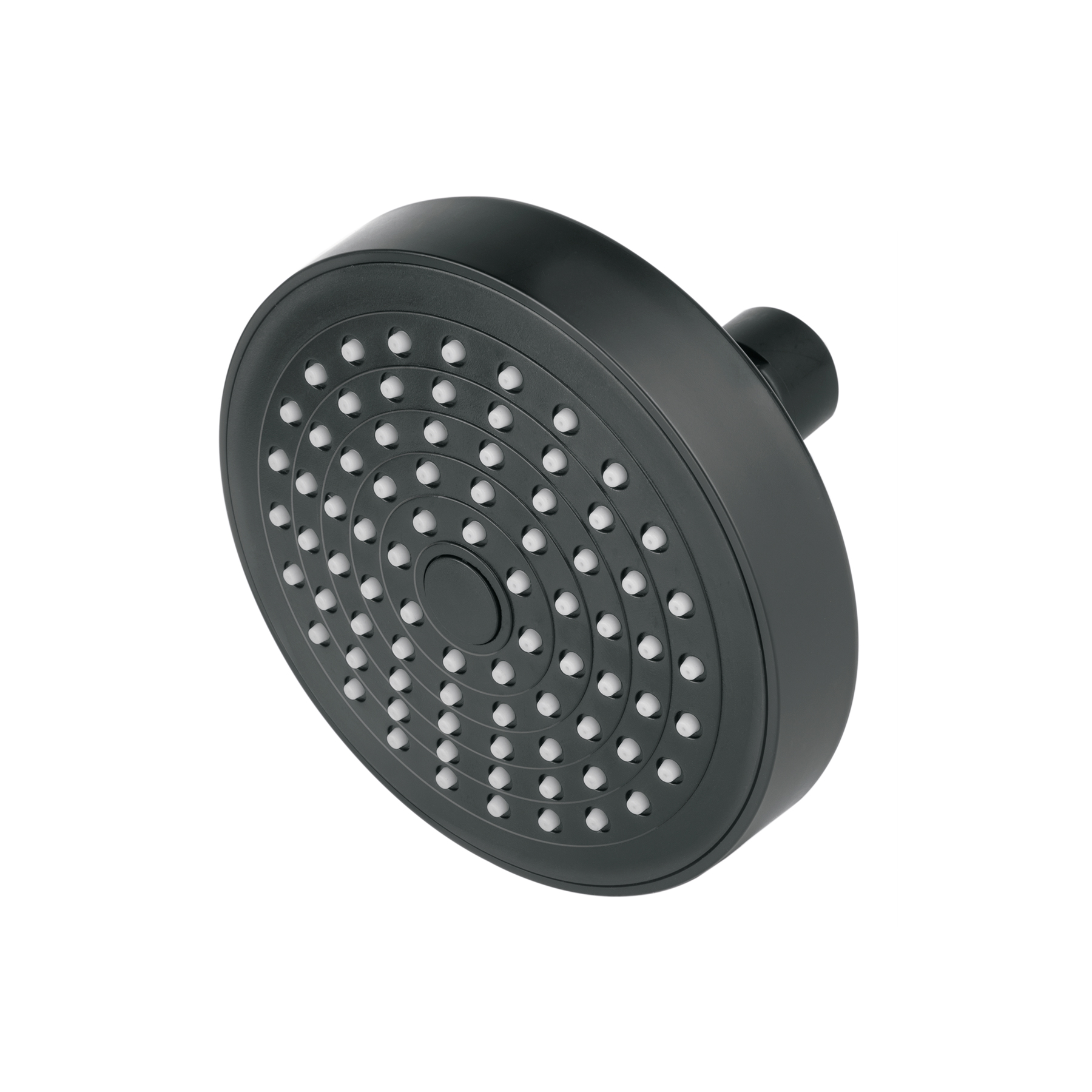 Regadera redonda de ABS 4-1/4' sin brazo, negro, Basic