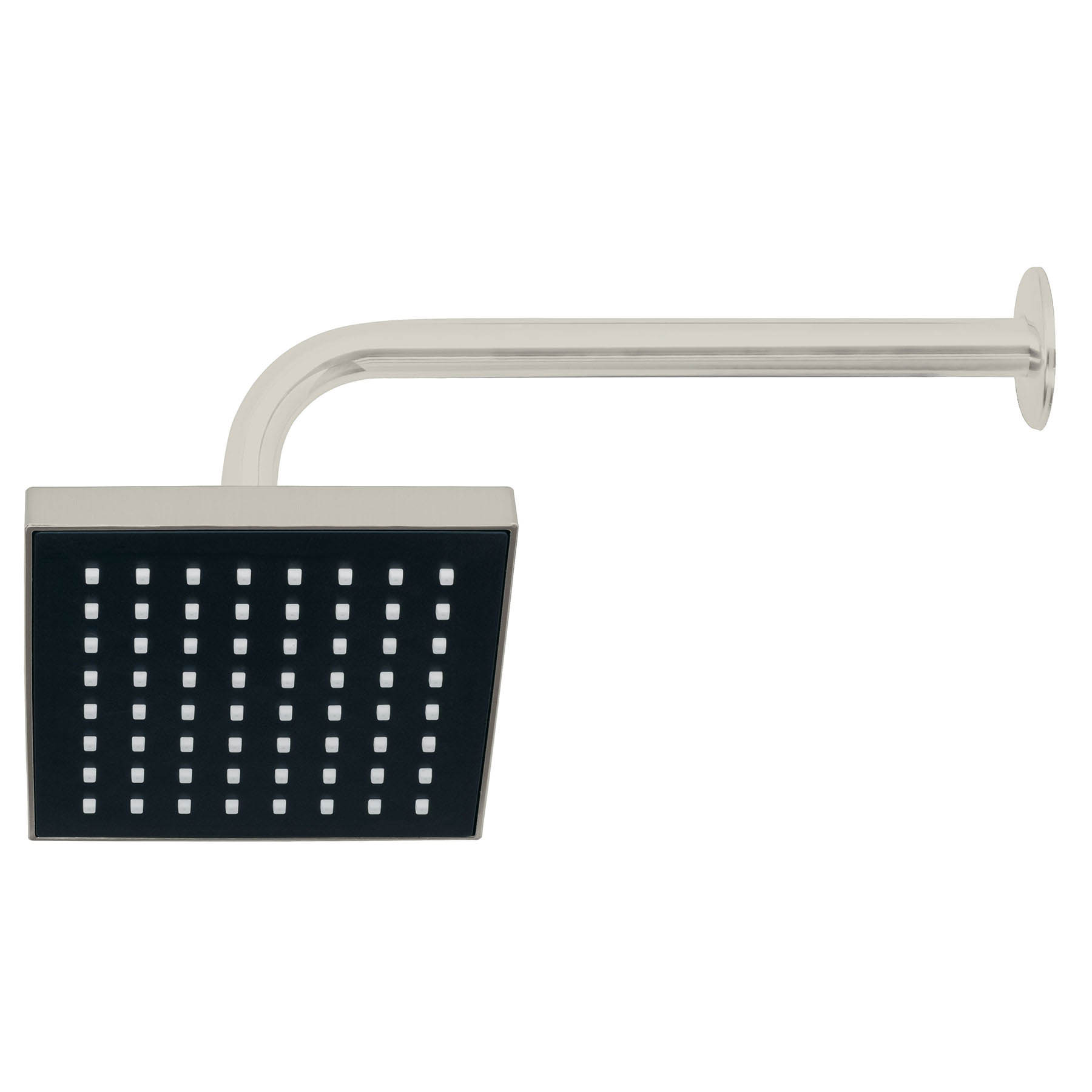 Regadera cuadrada 6', ABS, con brazo y chapetón, satín, AQUA