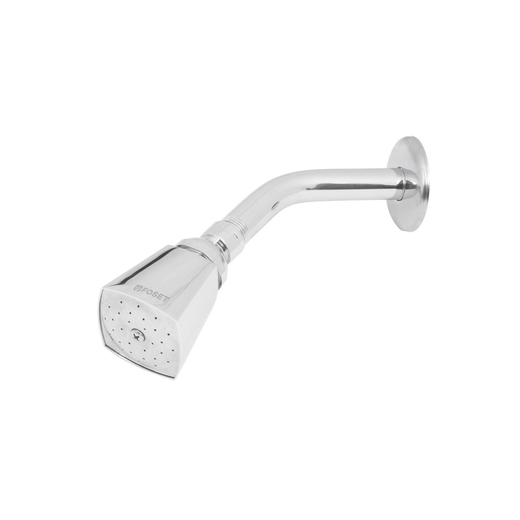 Regadera cuadrada 2', metalica,brazo y chapetón, cromo, AQUA