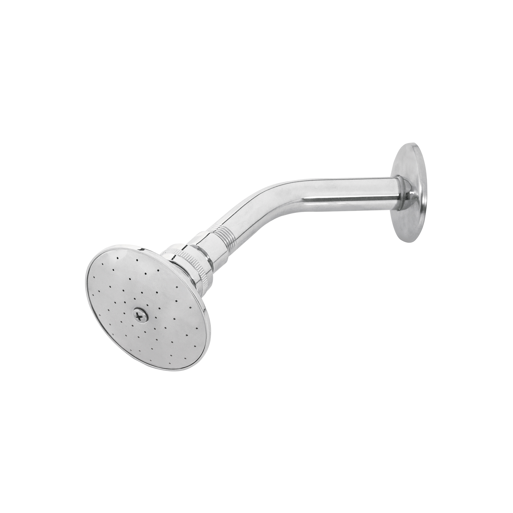 Regadera redonda 3', metálica, brazo y chapetón, cromo, AQUA