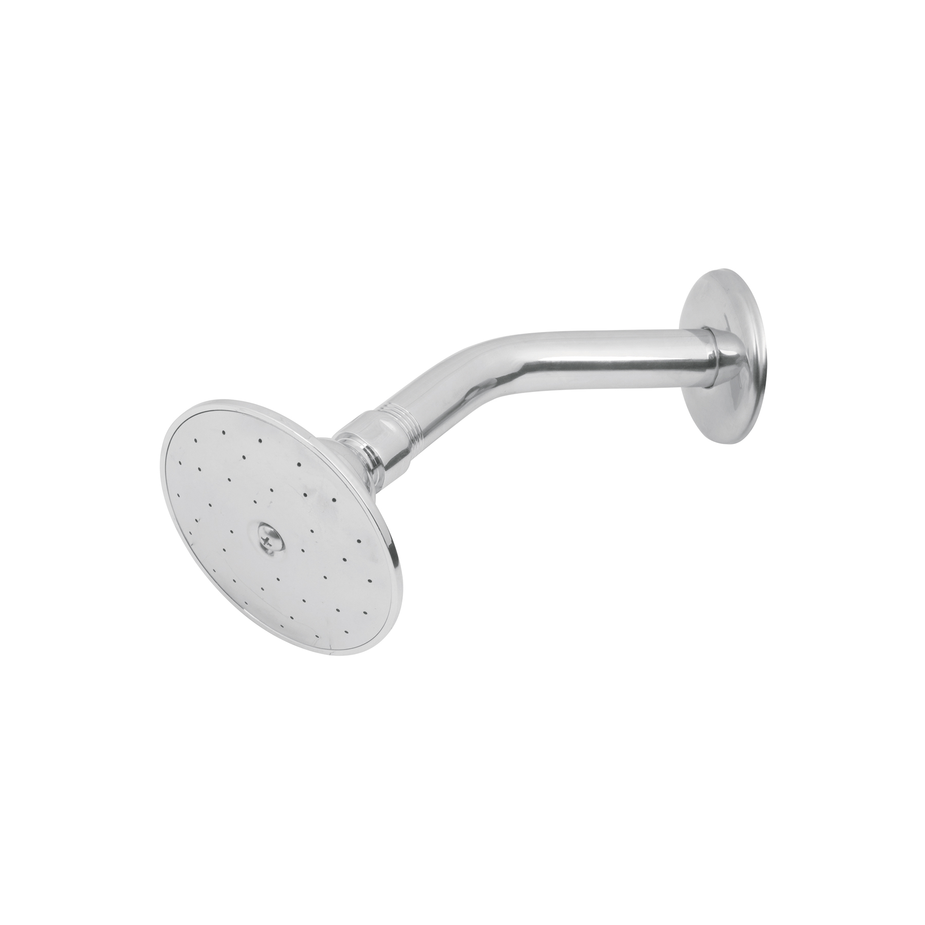 Regadera redonda 3-1/2', metálica,brazo y chapetón, cromo