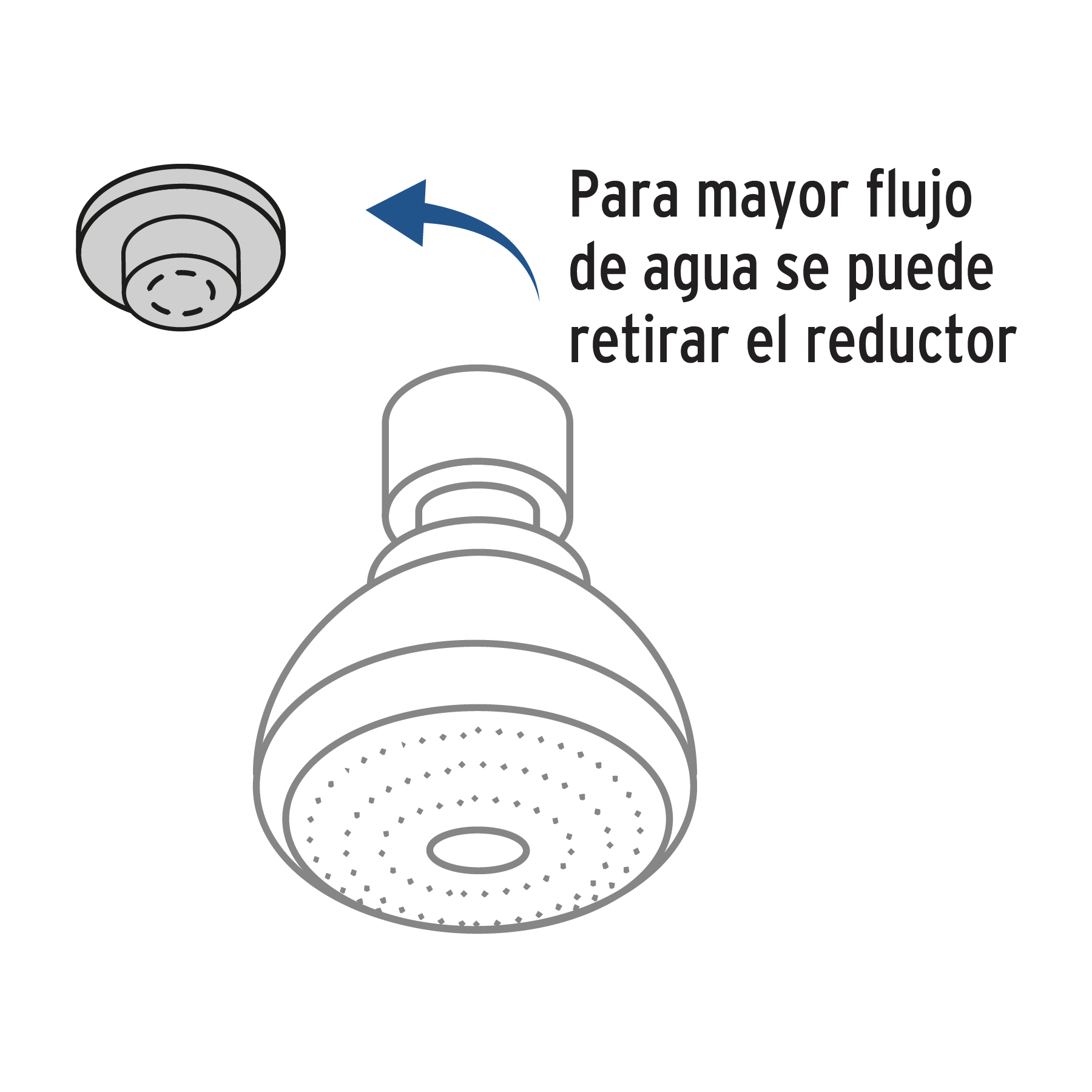 Regadera redonda 3' brazo y chapetón de acero, Foset Basic - Imagen 2