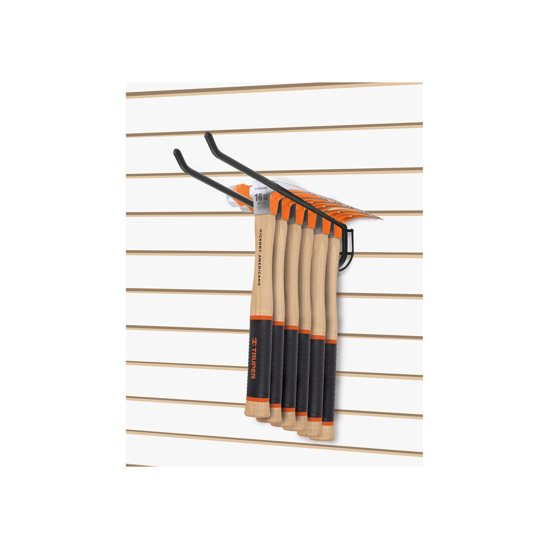 Rack para 6 martillos pulidos, uña curva, Truper
