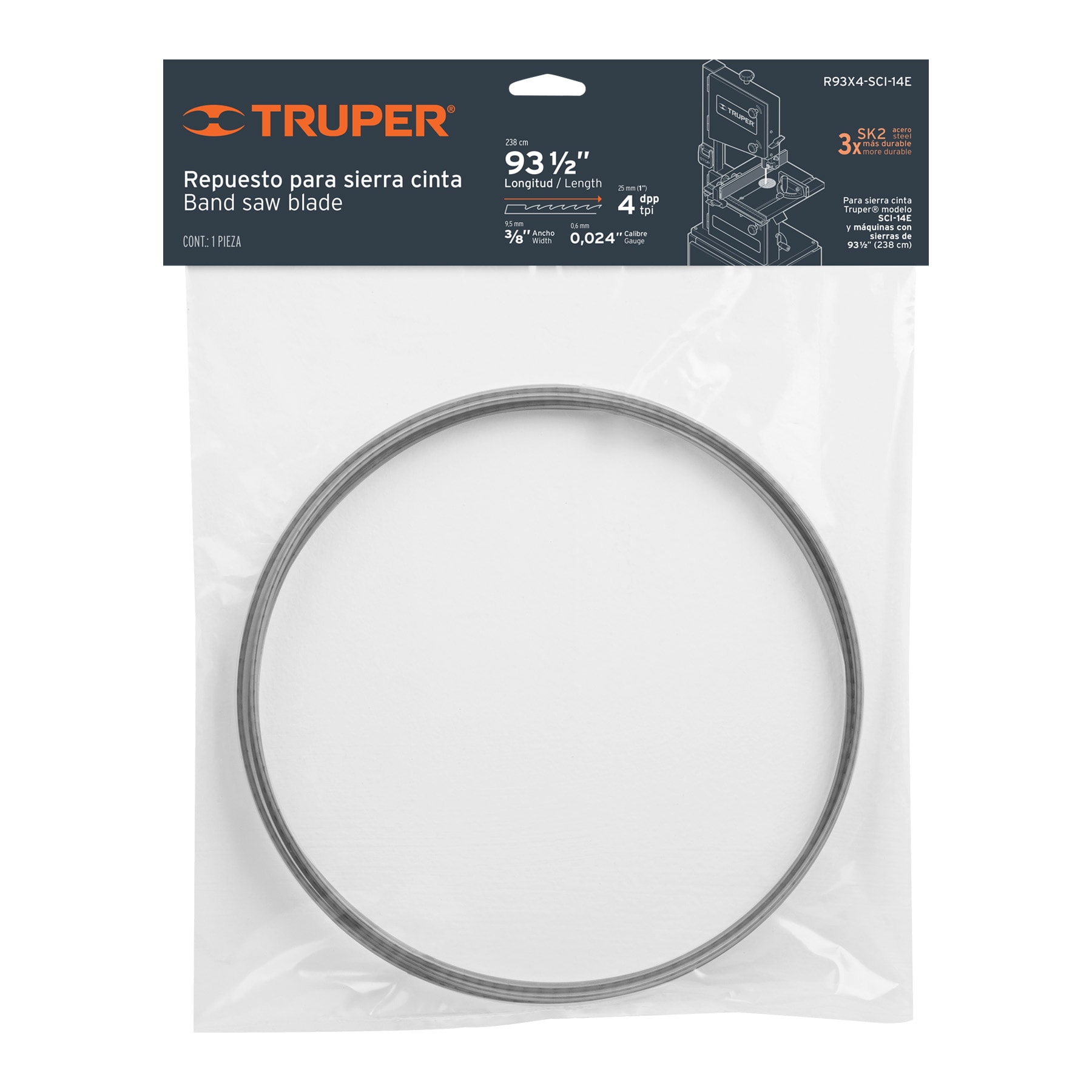 Repuesto sierra 93' x 4 dpp, para sierra cinta SCI-14E