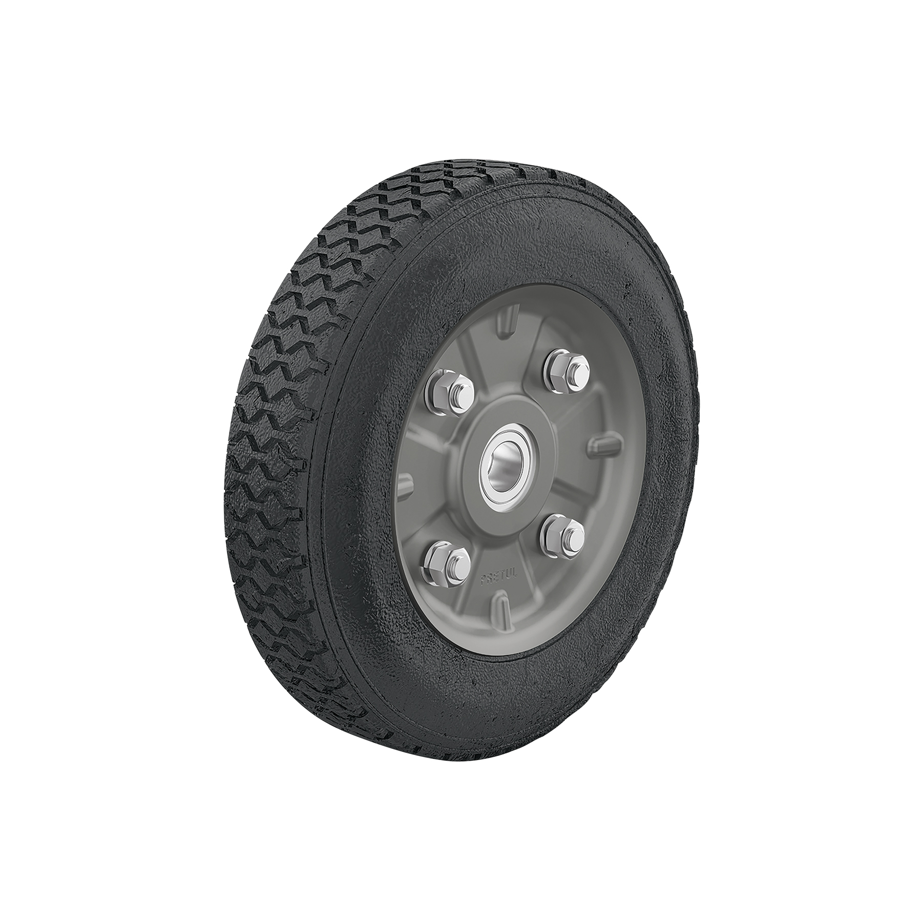 Rueda de hule sólido 8' para diablo, doble balero, Pretul