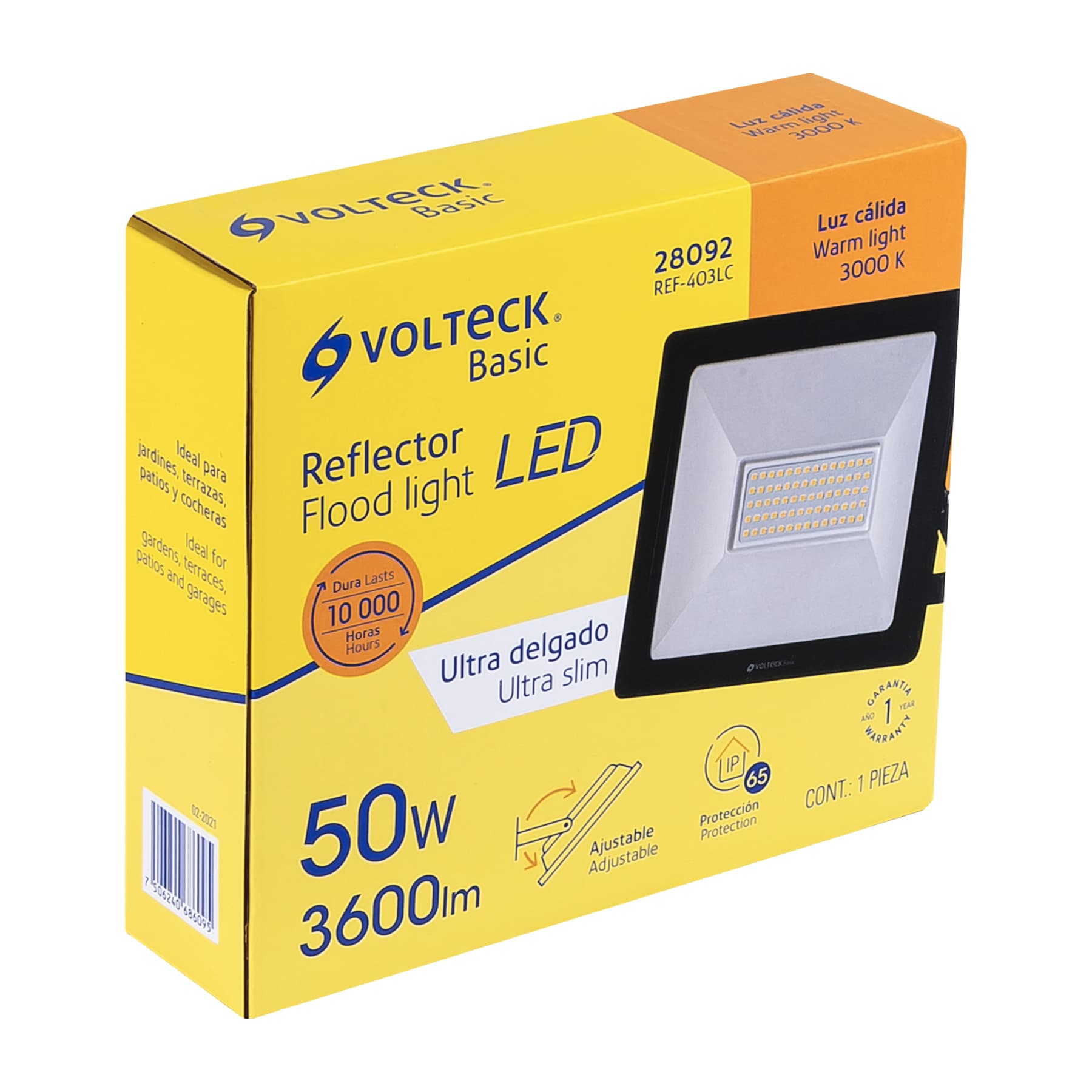 Reflector LED para exteriores 50W 3000K, VOLTECK BASIC - Imagen 5