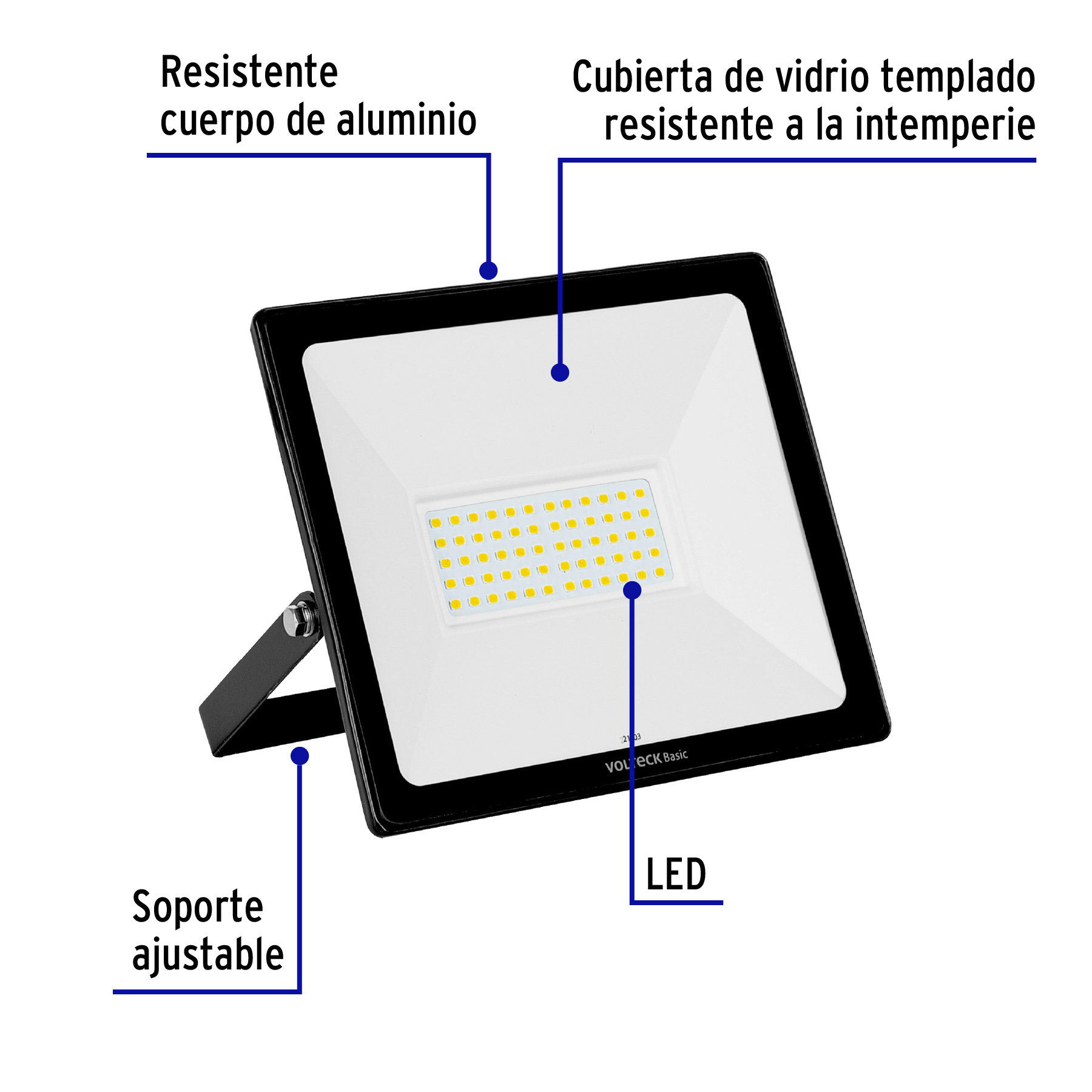Reflector LED para exteriores 50W 3000K, VOLTECK BASIC - Imagen 3