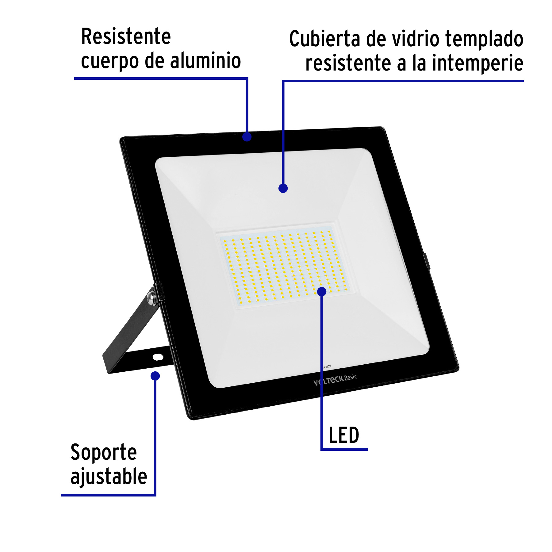 Reflector LED para exteriores 150W 6500K, VOLTECK BASIC - Imagen 2