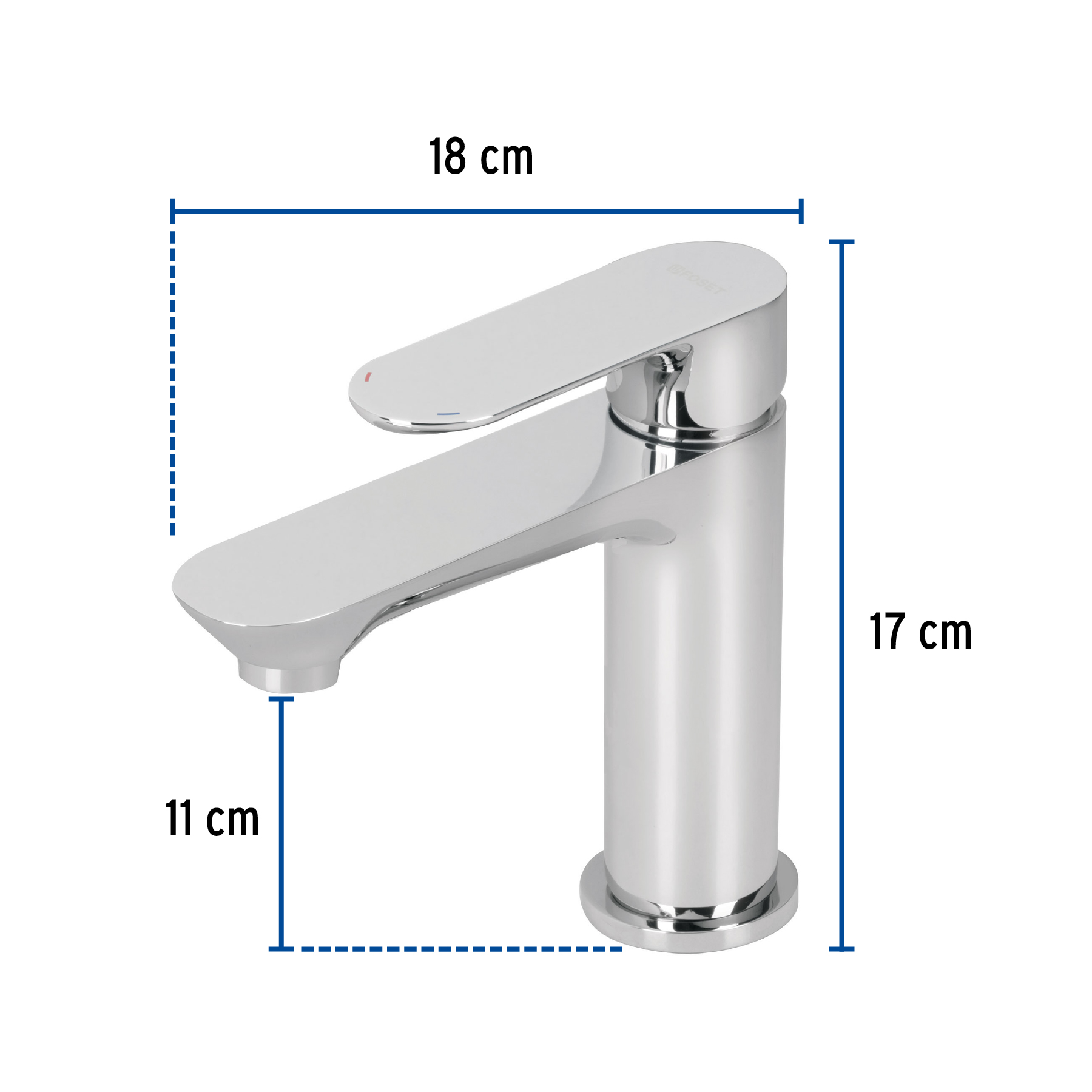 Monomando corto para lavabo, cromo, FOSET RIVIERA - Imagen 3