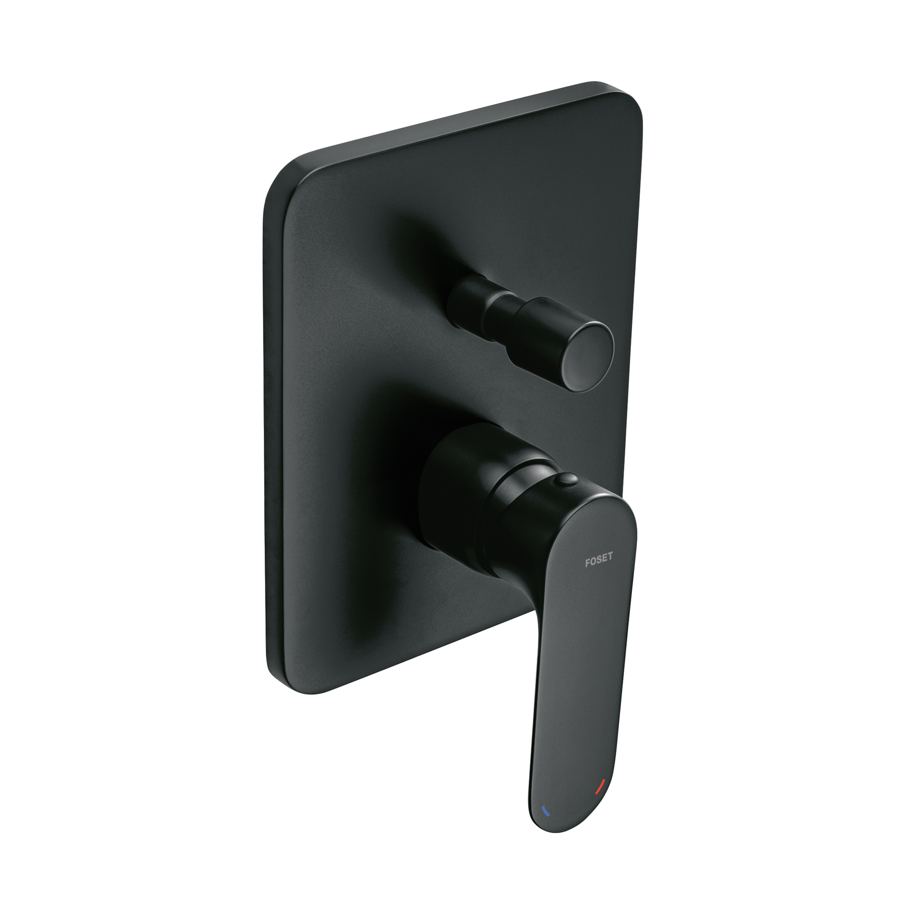 Monomando para regadera con desviador, negro, FOSET RIVIERA