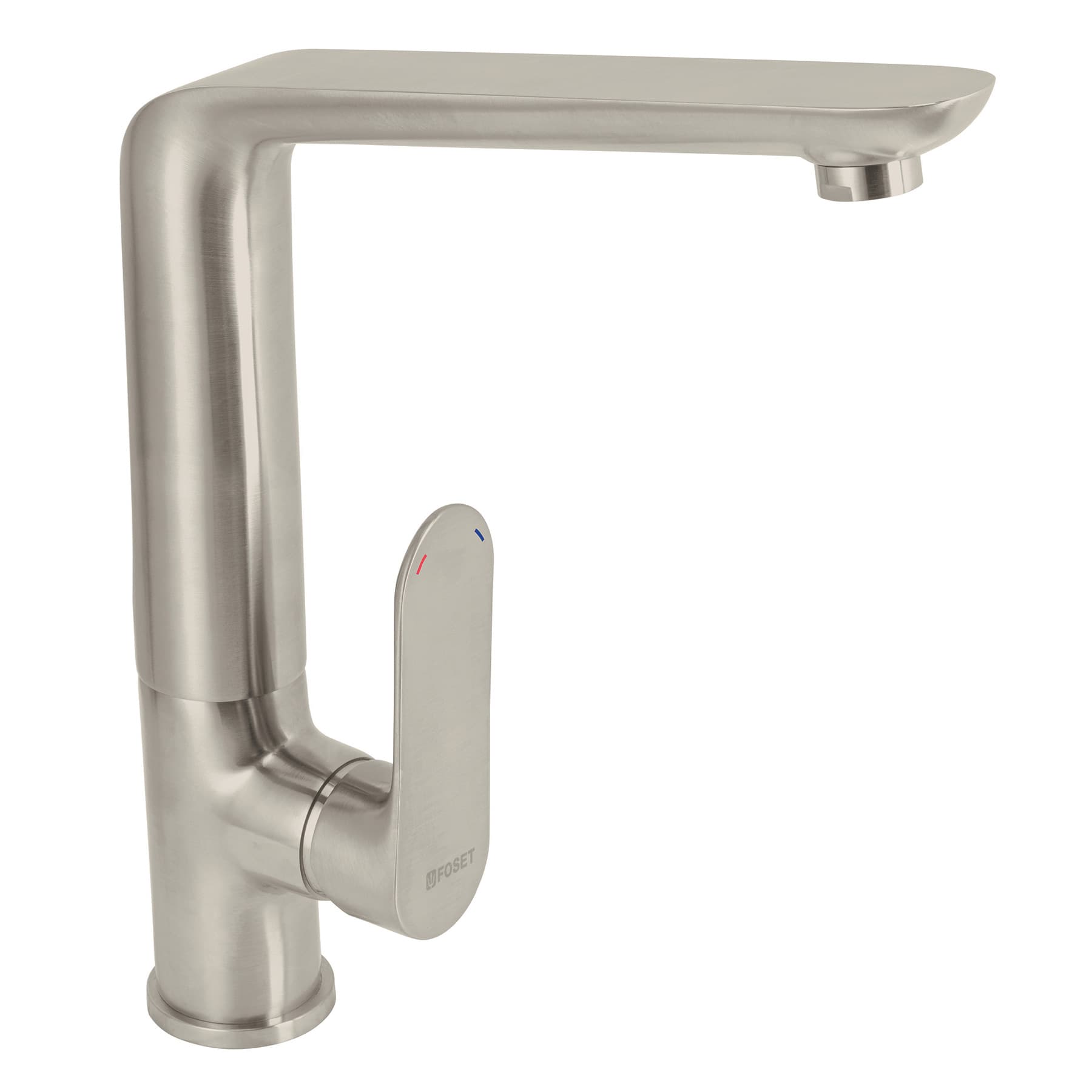 Monomando cuello alto para fregadero, satín, FOSET RIVIERA