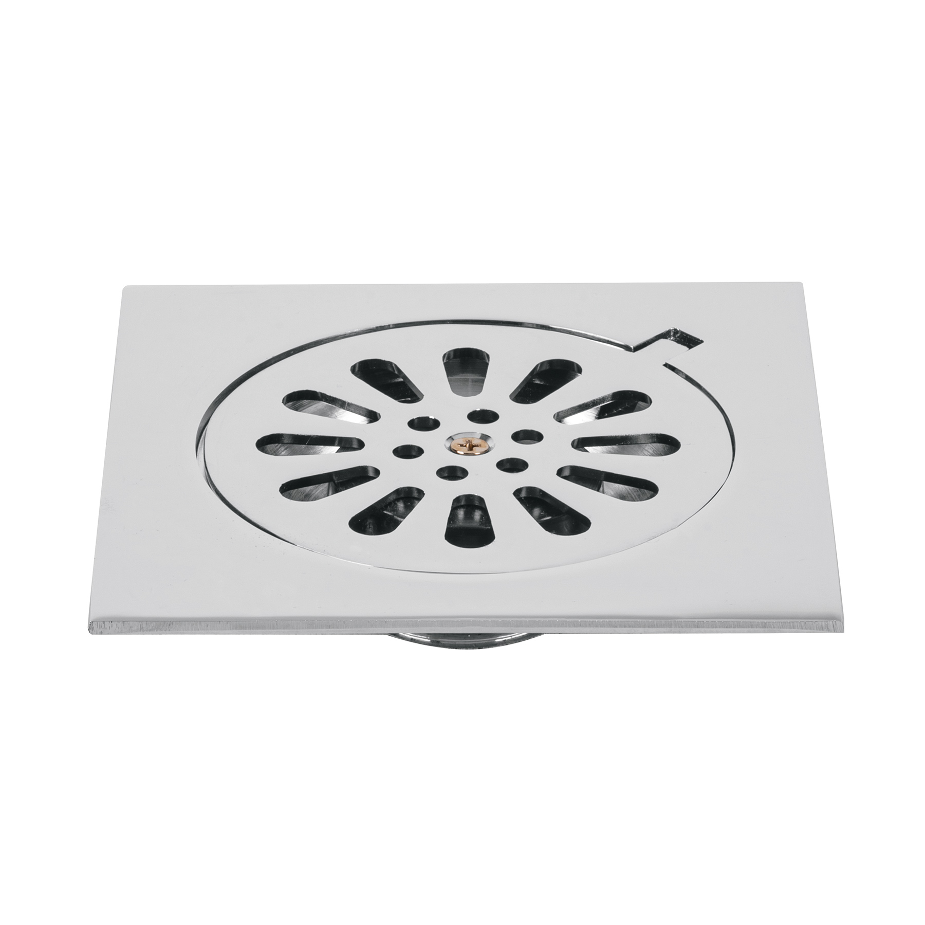 Resumidero cuadrado 6 x 6', latón, cromo, FOSET AQUA