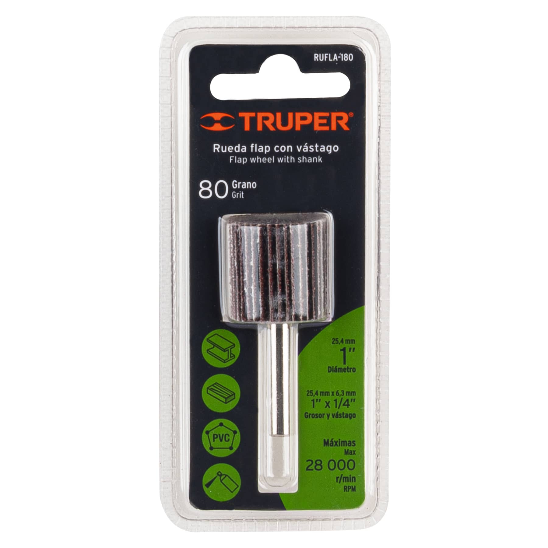 Rueda flap de 1', grano 80, Truper - Imagen 3