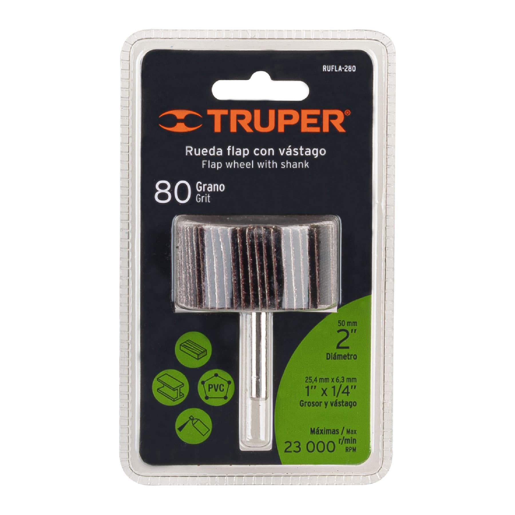 Rueda flap de 2', grano 80, Truper - Imagen 3