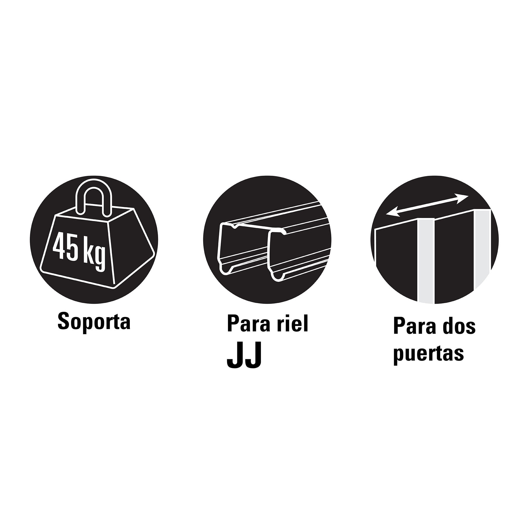 Sistema corredizo doble para riel superior de clóset, HERMEX - Imagen 5