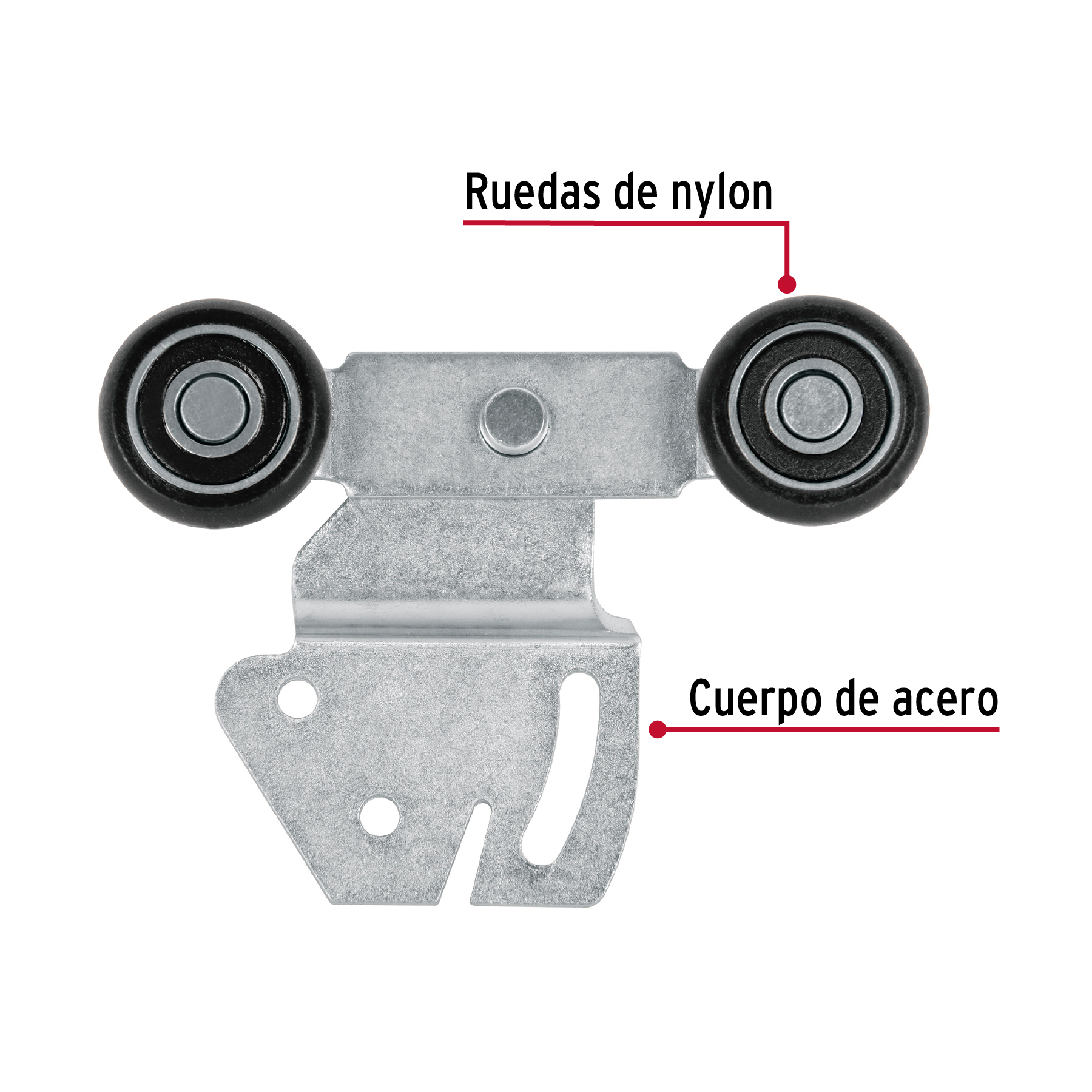 Sistema corredizo doble para riel superior de clóset, HERMEX - Imagen 2