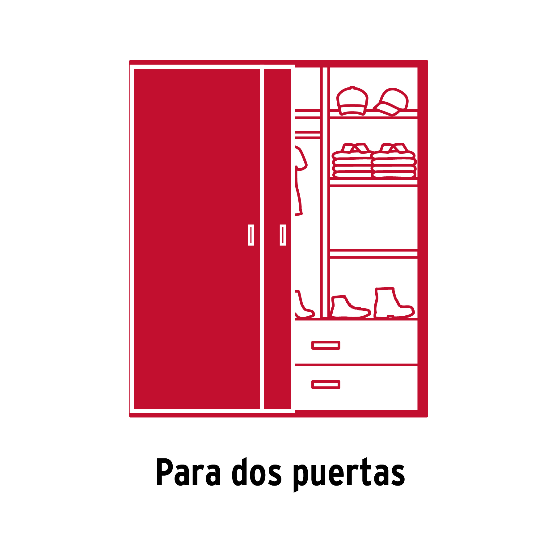 Sistema corredizo doble para riel superior de clóset, HERMEX - Imagen 4