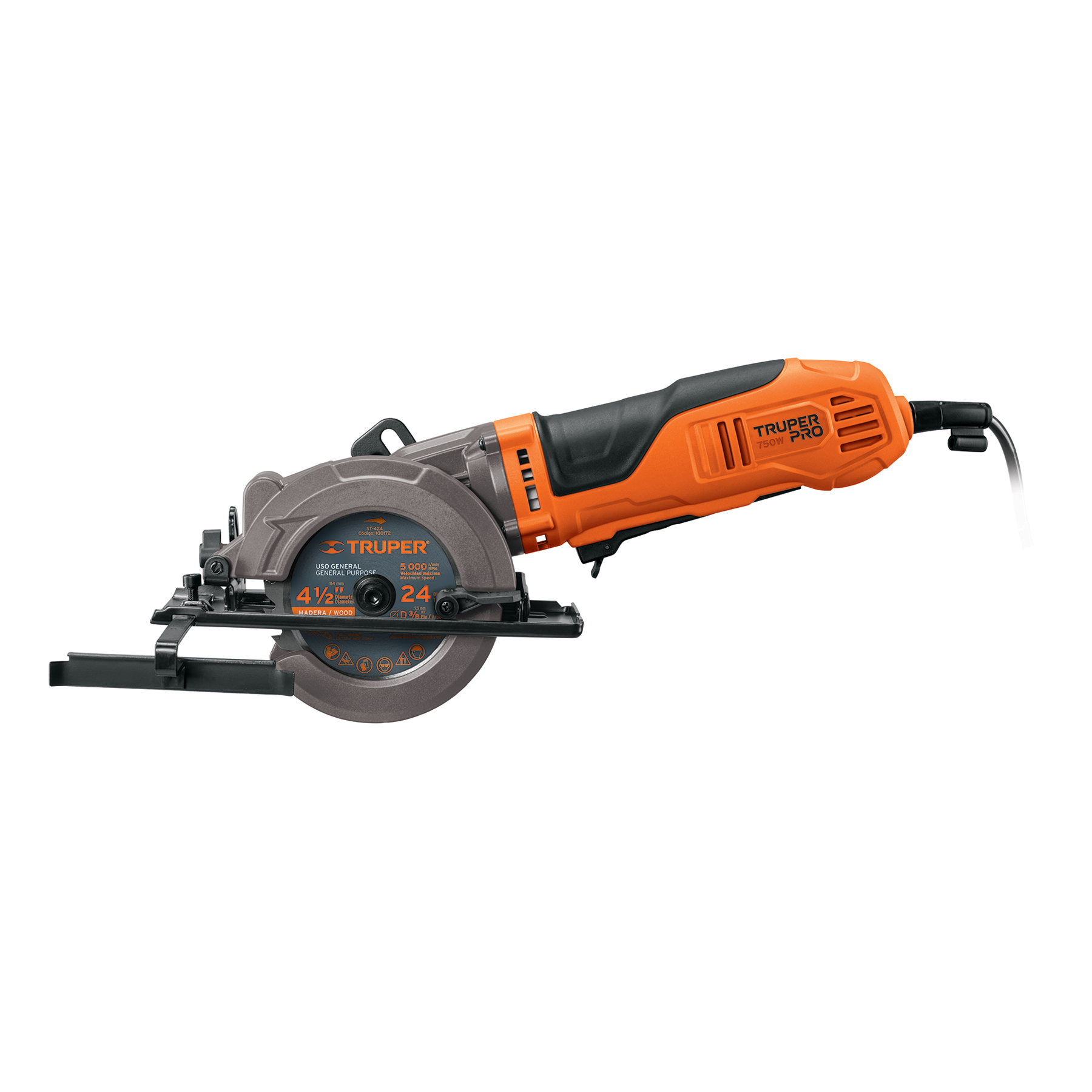 Sierra circular compacta 4-1/2', 750W, TRUPER PRO