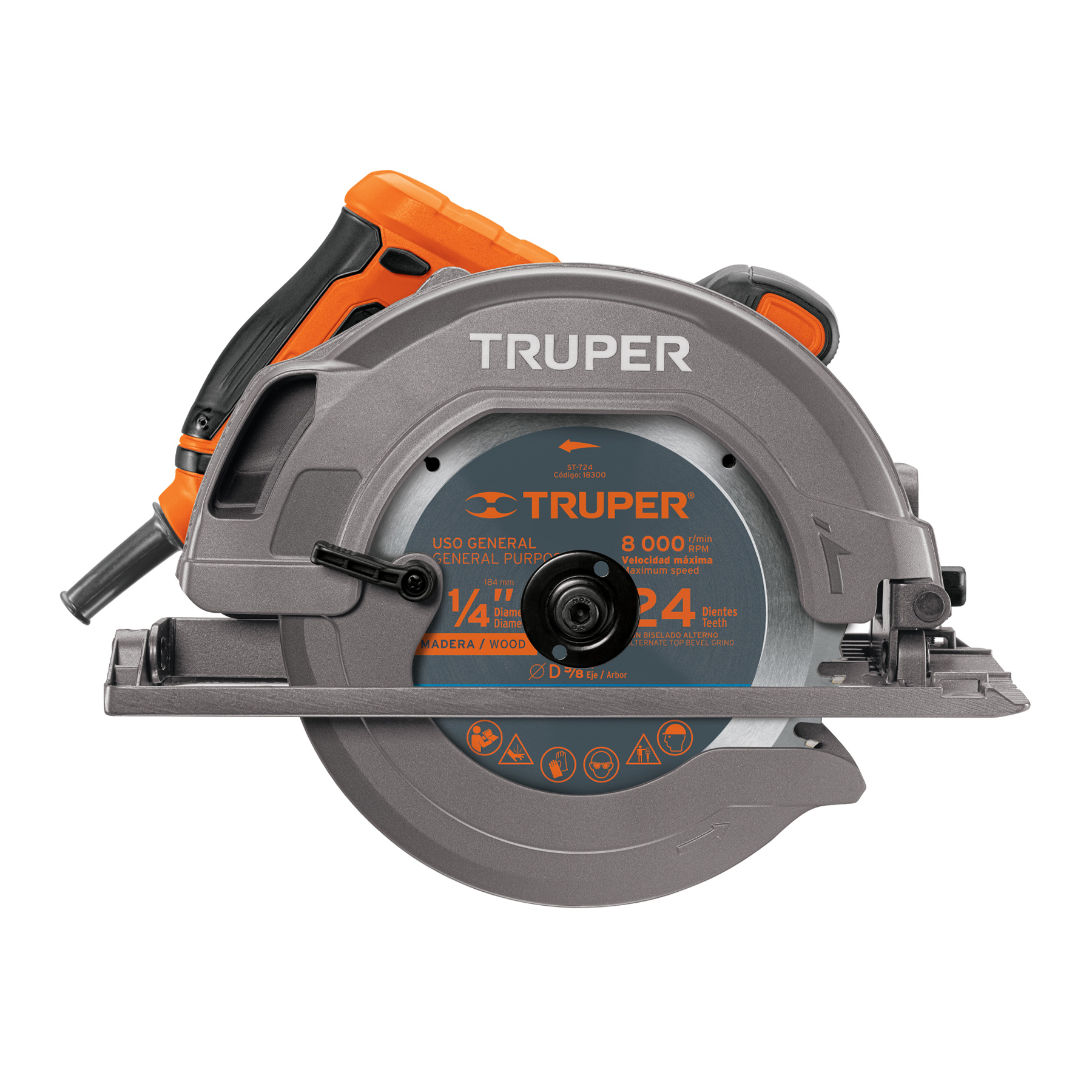 Sierra circular 7-1/4', 1750W, TRUPER PRO