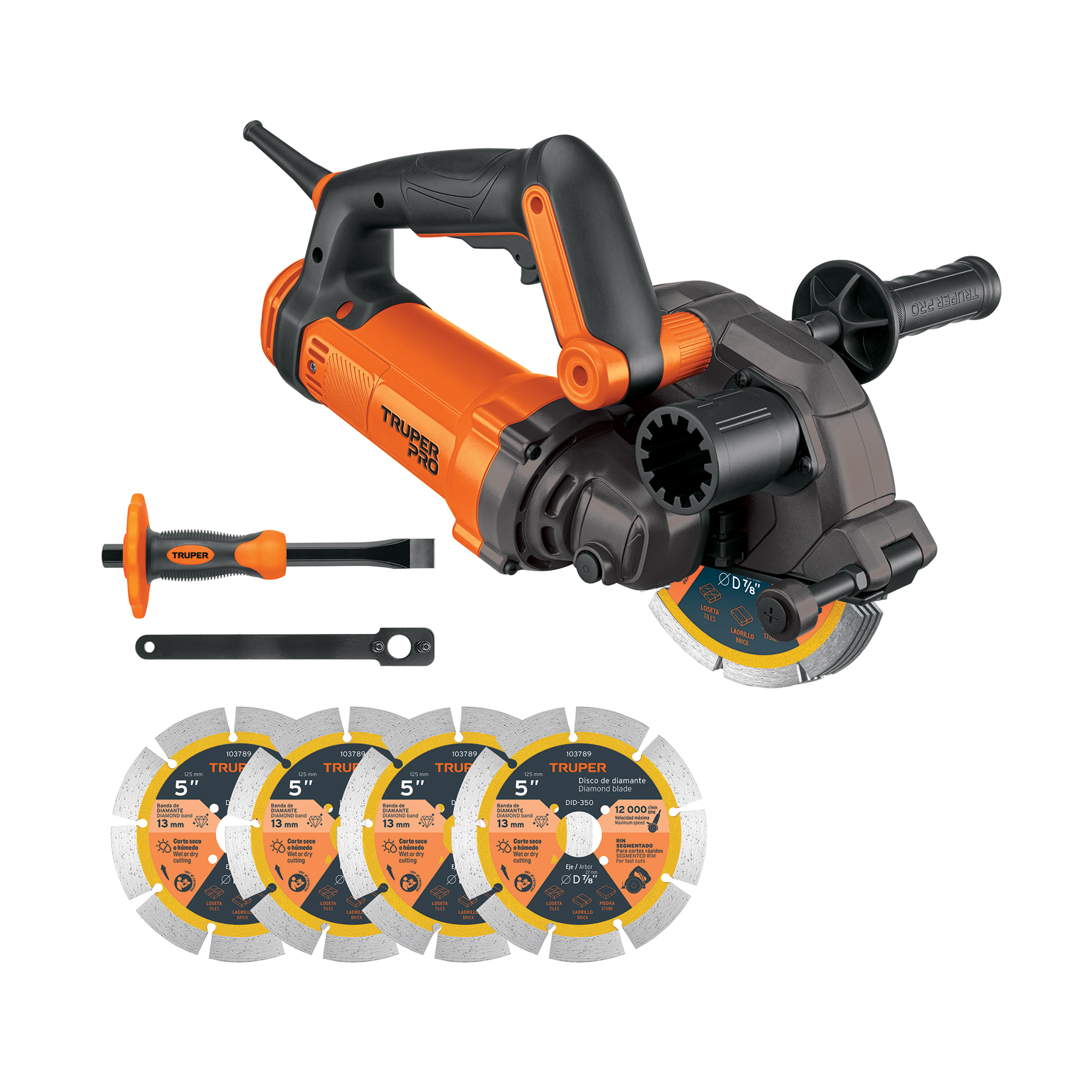 Sierra ranuradora de concreto, 5', 1400 W, TRUPER PRO