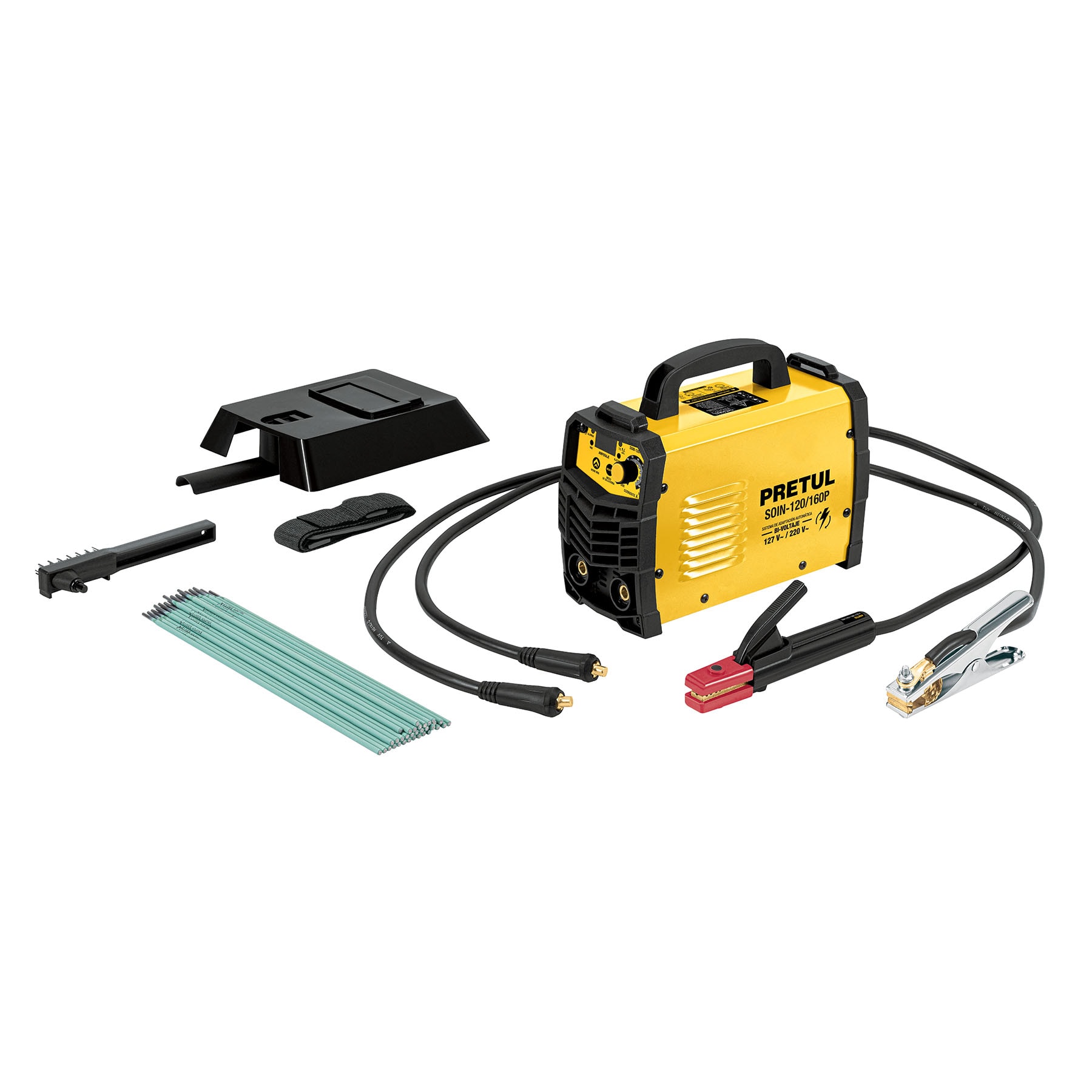 Soldadora inversora, 160A, Bi-voltaje 127/220V, PRETUL