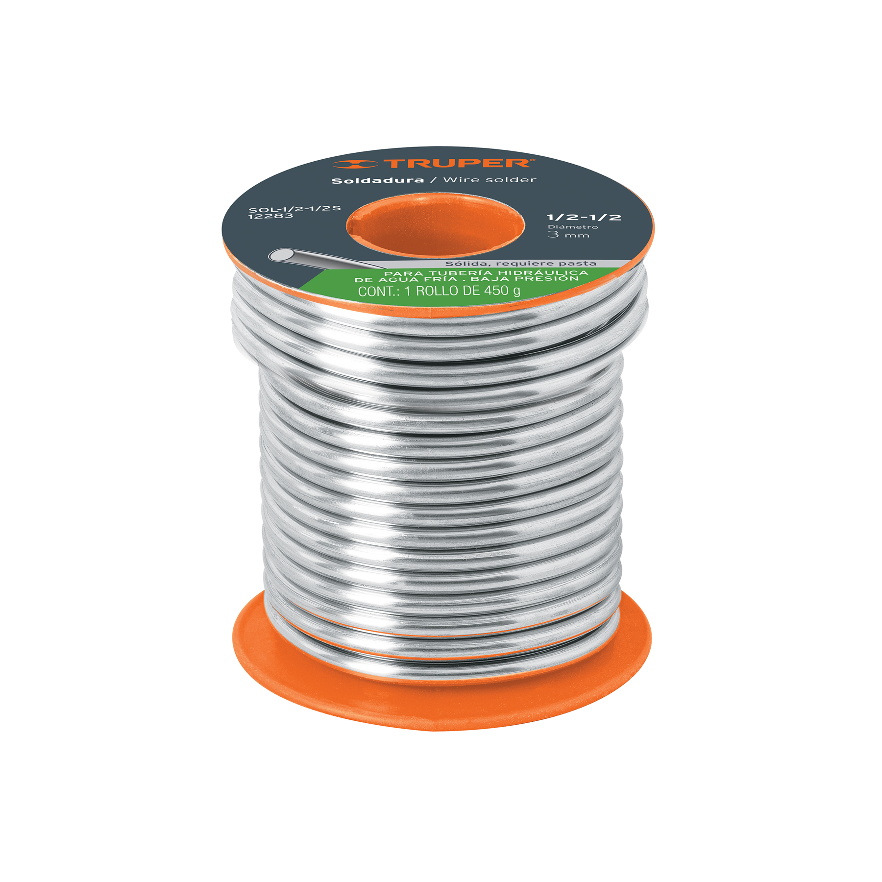 Soldadura sólida 1/2-1/2 para tubería de baja presión, 450 g