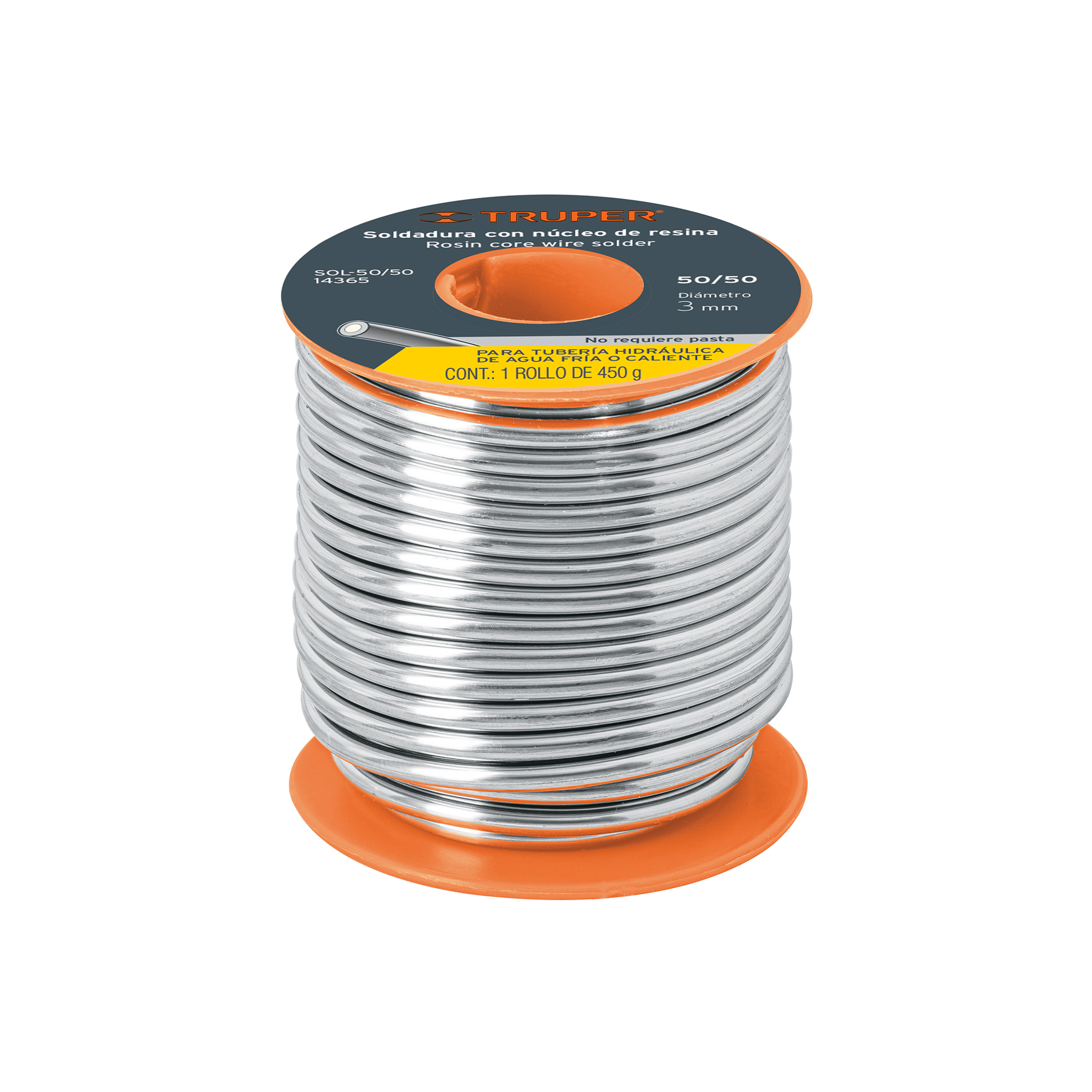 Soldadura con núcleo resina 50/50, tubería hidráulica, 450 g