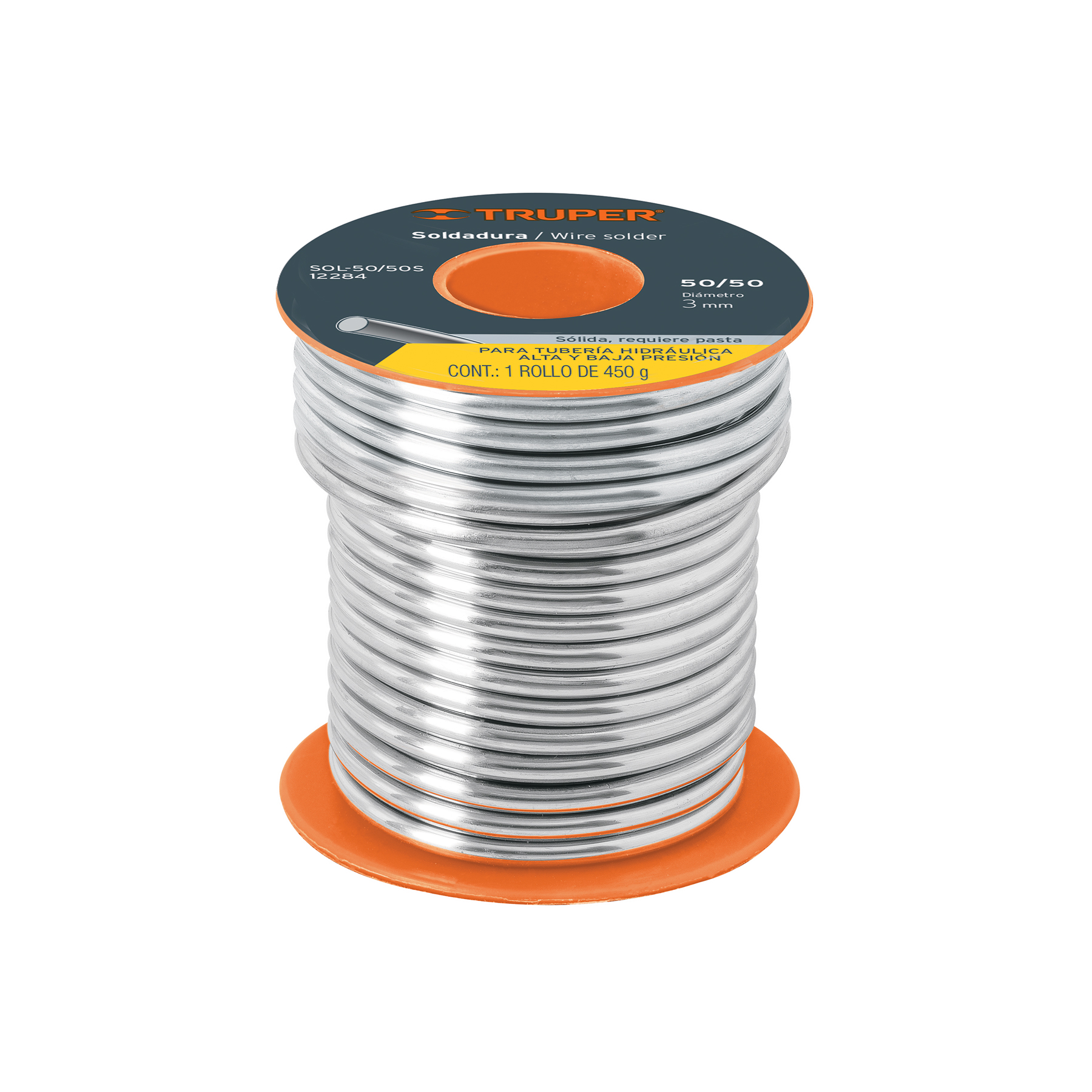 Soldadura sólida 50/50 para tubería hidráulica, 450 g