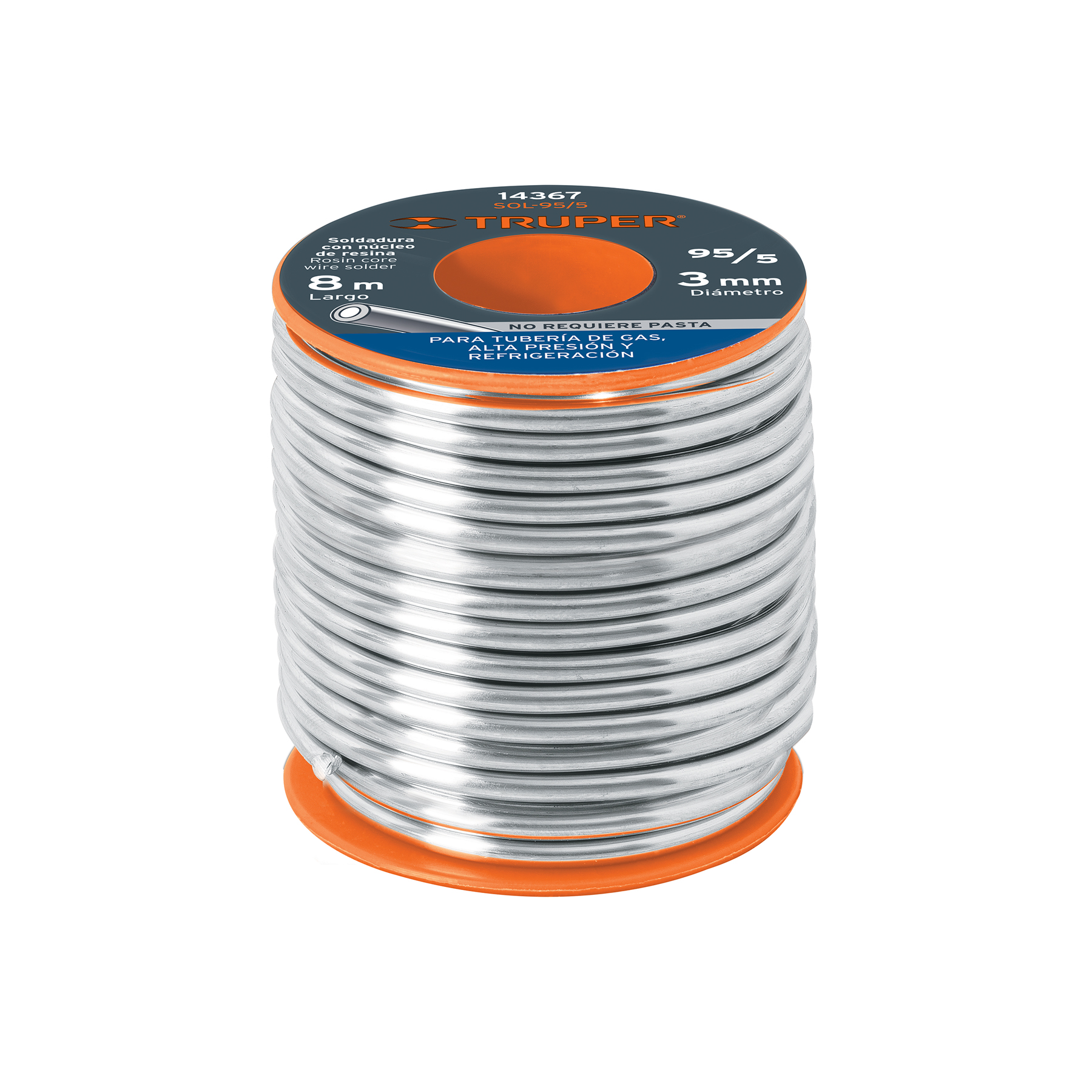 Soldadura con núcleo resina 95/5, tubería de gas, 450 g