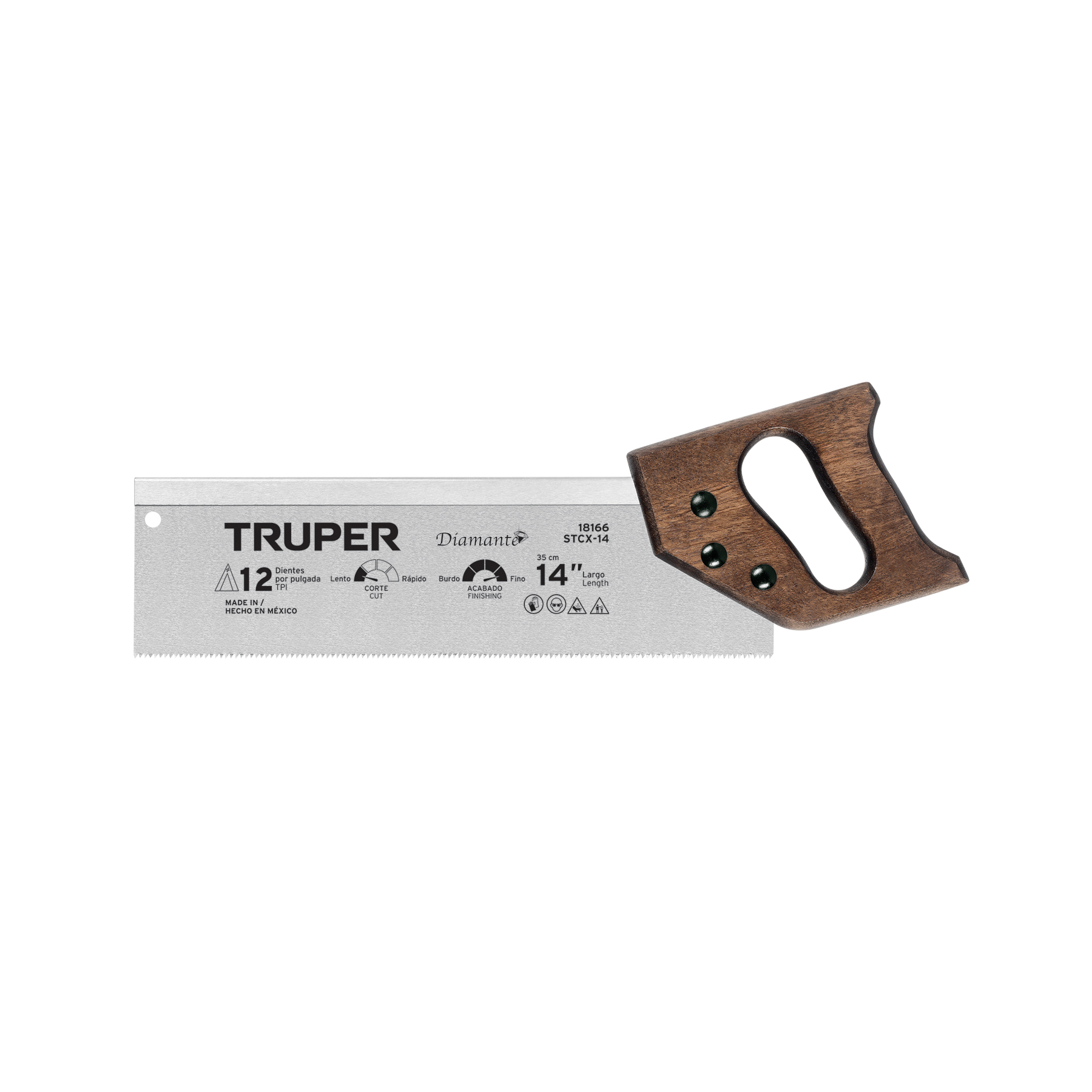 Serrucho de costilla 14' Diamante, 12 DPP, TRUPER