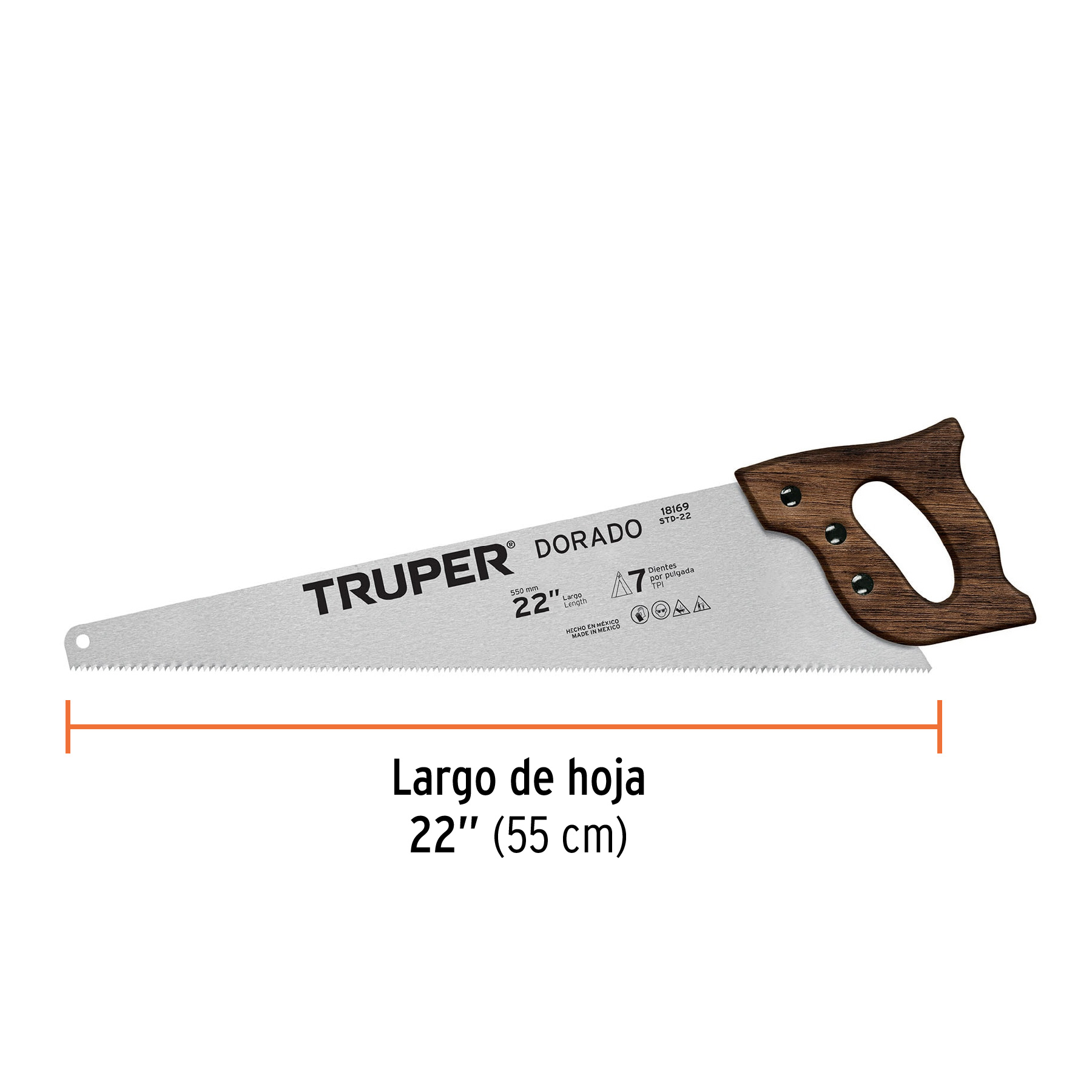 Serrucho 22' Dorado, 7 DPP, Truper - Imagen 3