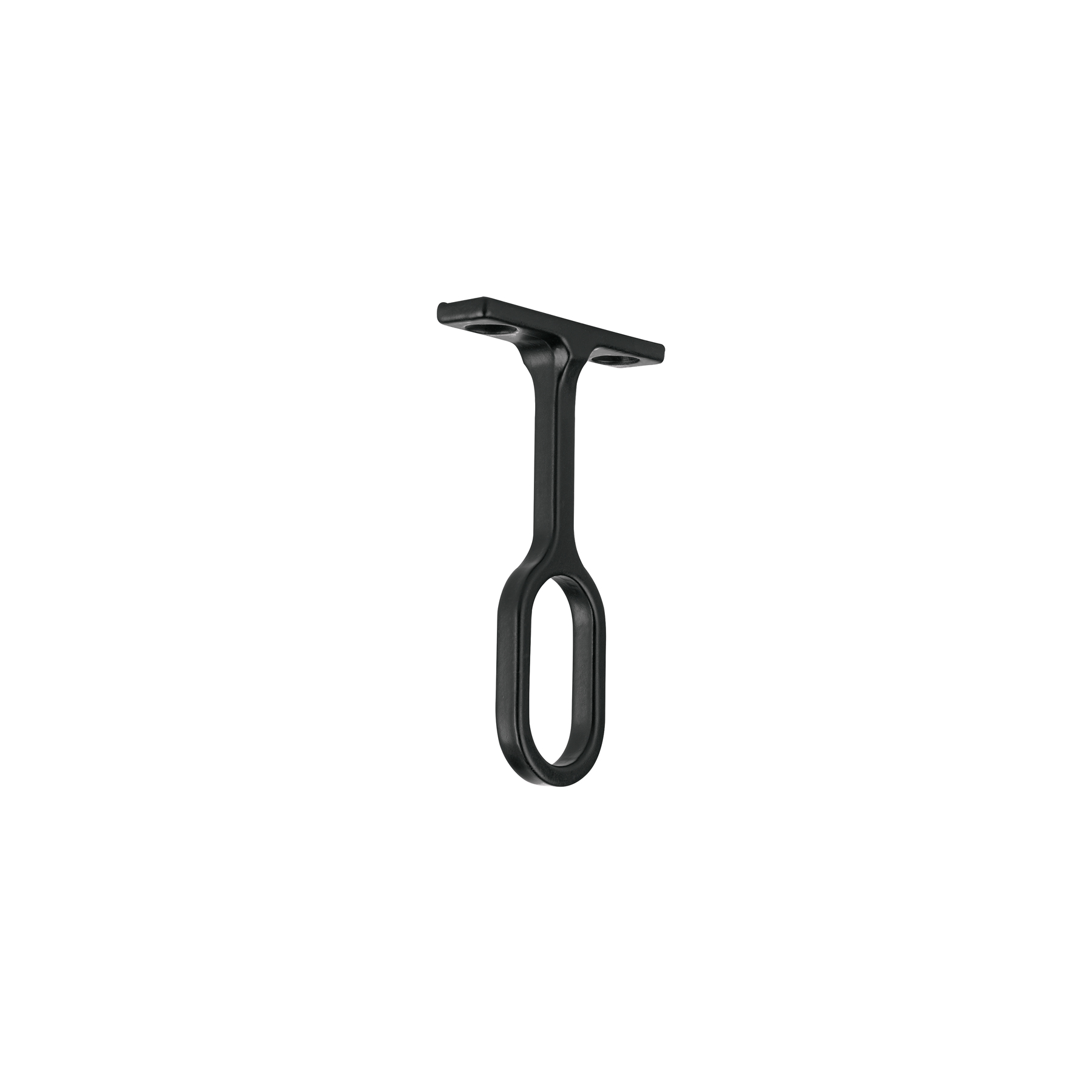 Soporte negro para tubo ovalado de closet, HERMEX